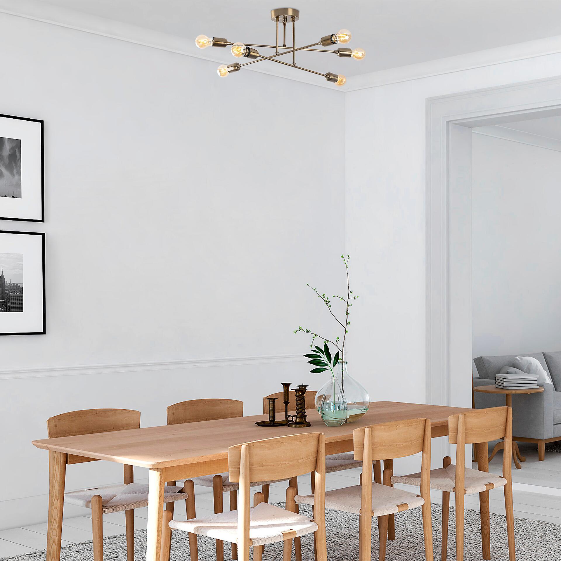 Opviq Deckenleuchte Fleur-1504 B/H/T/L/D: ca. 66x27x66x66x66 cm E27 6 Brennstellen