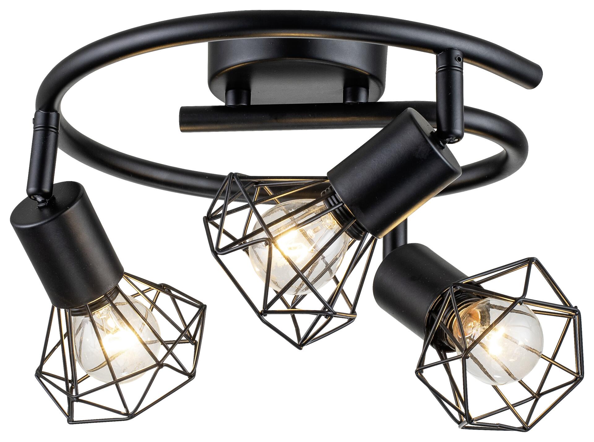 POCOline Spotspirale Aurelius schwarz Metall H/D: ca. 21x26 cm E14 3 Brennstellen