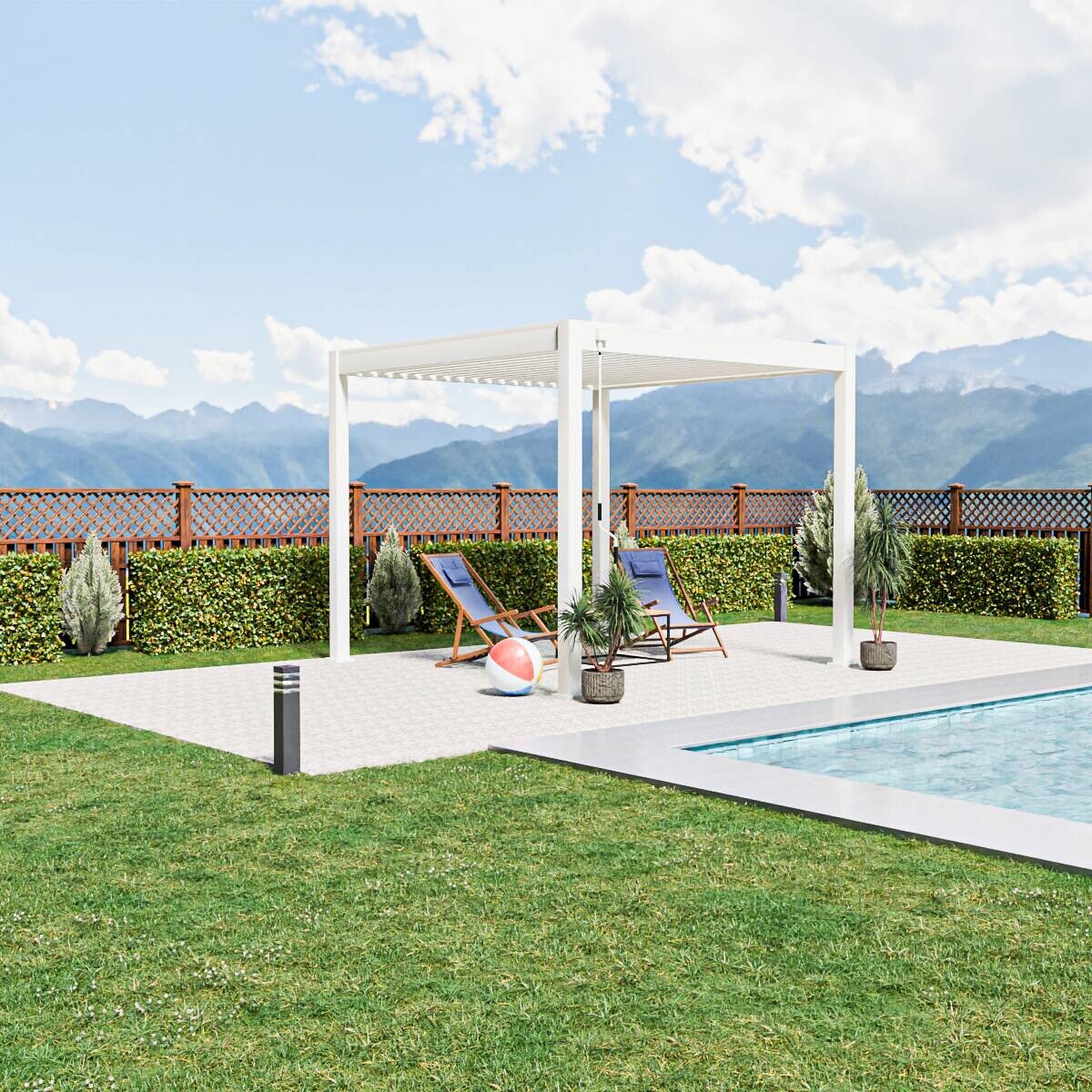 PergoLine Pergola Trumpf weiß Aluminium B/H/L: ca. 300x255x300 cm