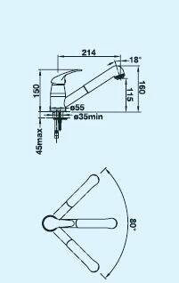 BLANCO Armatur Daras-S Chrom Chrom B/H/T: ca. 5,5x16x25,8 cm