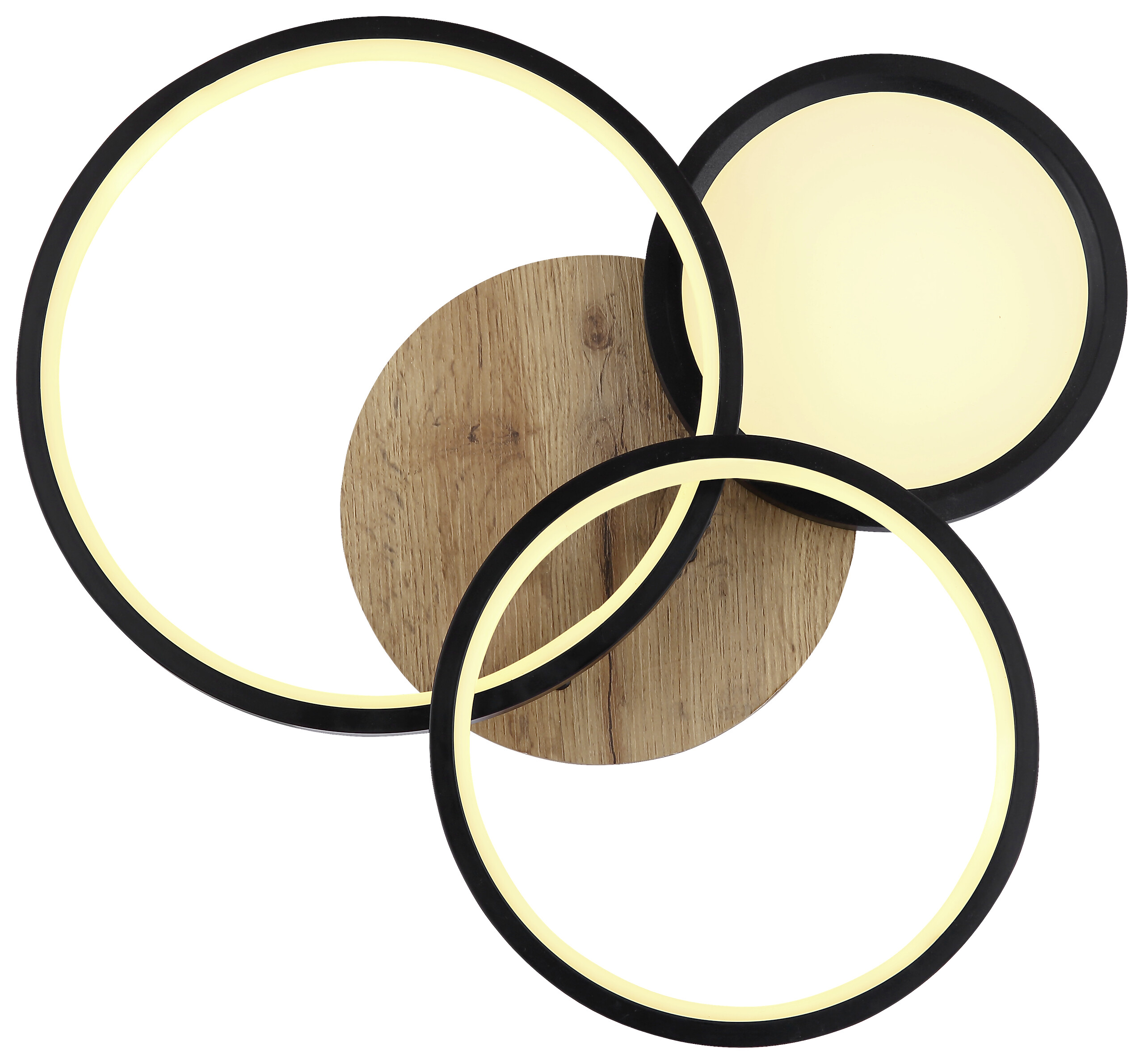 GLOBO Deckenleuchte SID 67273-30 schwarz Opal braun Metall Kunststoff MDF B/H/L: ca. 38x10,5x40 cm