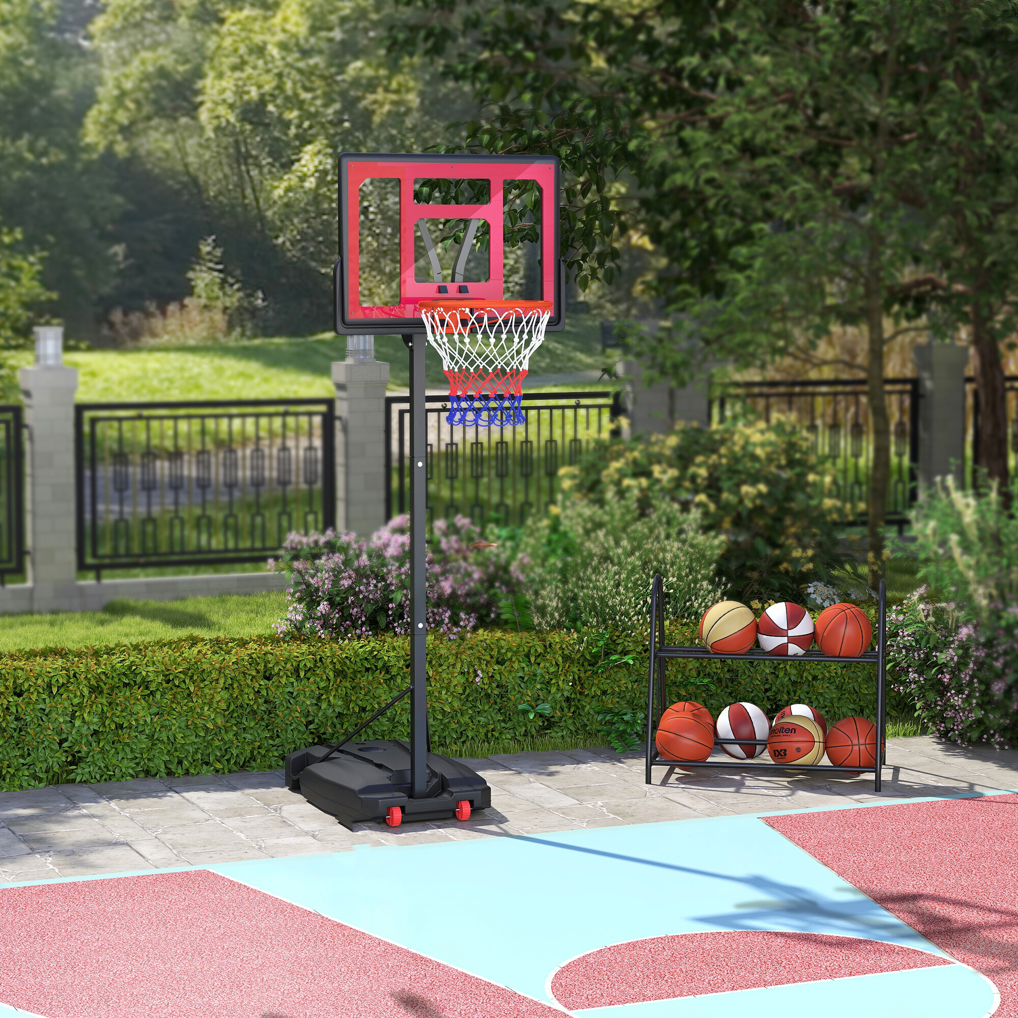 AIYAPLAY Kinder Basketballkorb rot B/H/L: ca. 2x310x83 cm