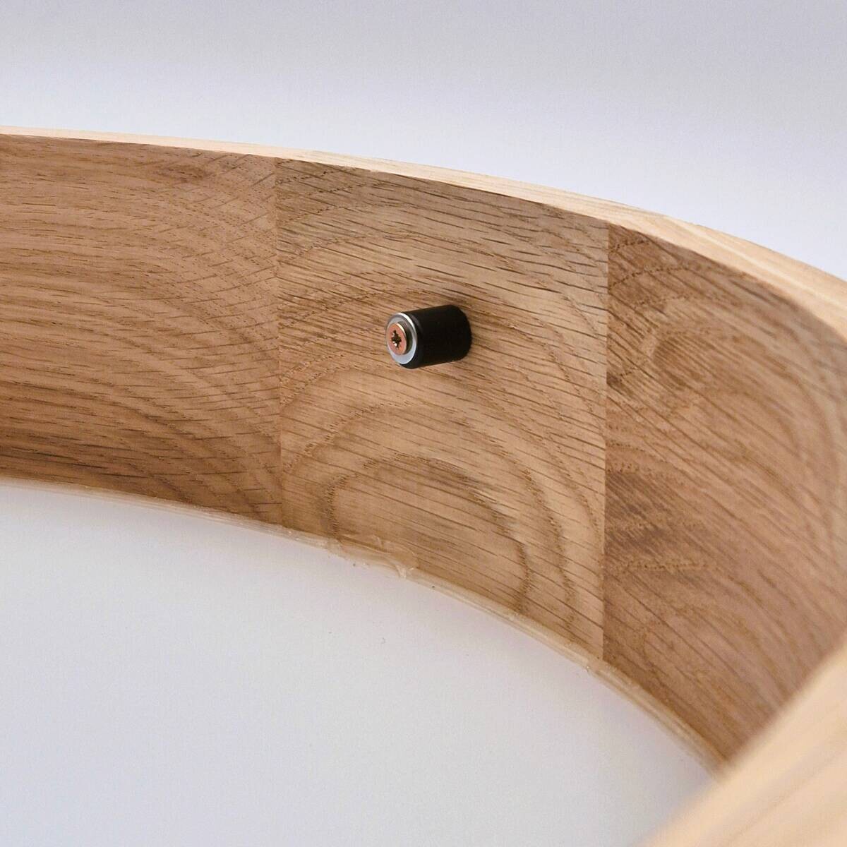 Lamkur Deckenleuchte Anello Eiche Glas Holz H/L: ca. 8x37 cm E27 2 Brennstellen