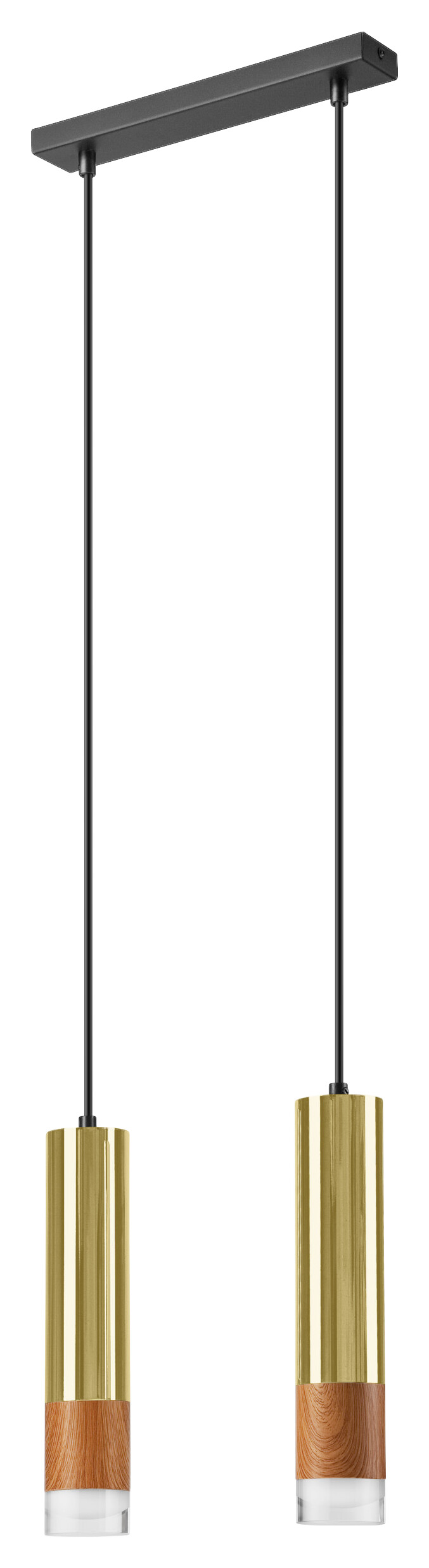 Lamkur Pendelleuchte gold Glas Stahl B/H/L: ca. 8x105x30 cm GU10 2 Brennstellen