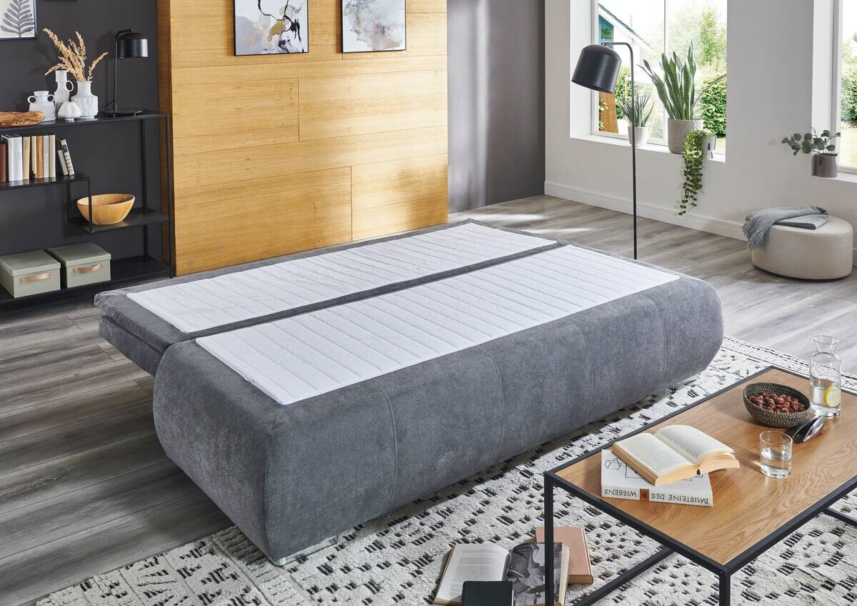 Schlafsofa grau Microfaser B/H/T: ca. 207x94x90 cm