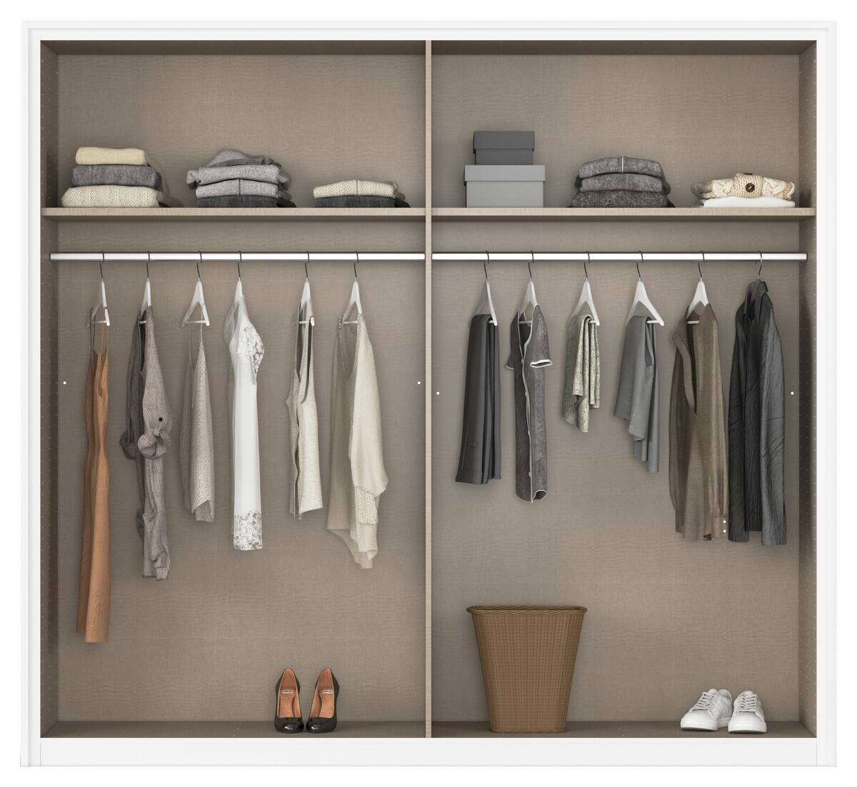 Kleiderschrank Oslo Alpinweiß grau B/H/T: ca. 218x210x59 cm