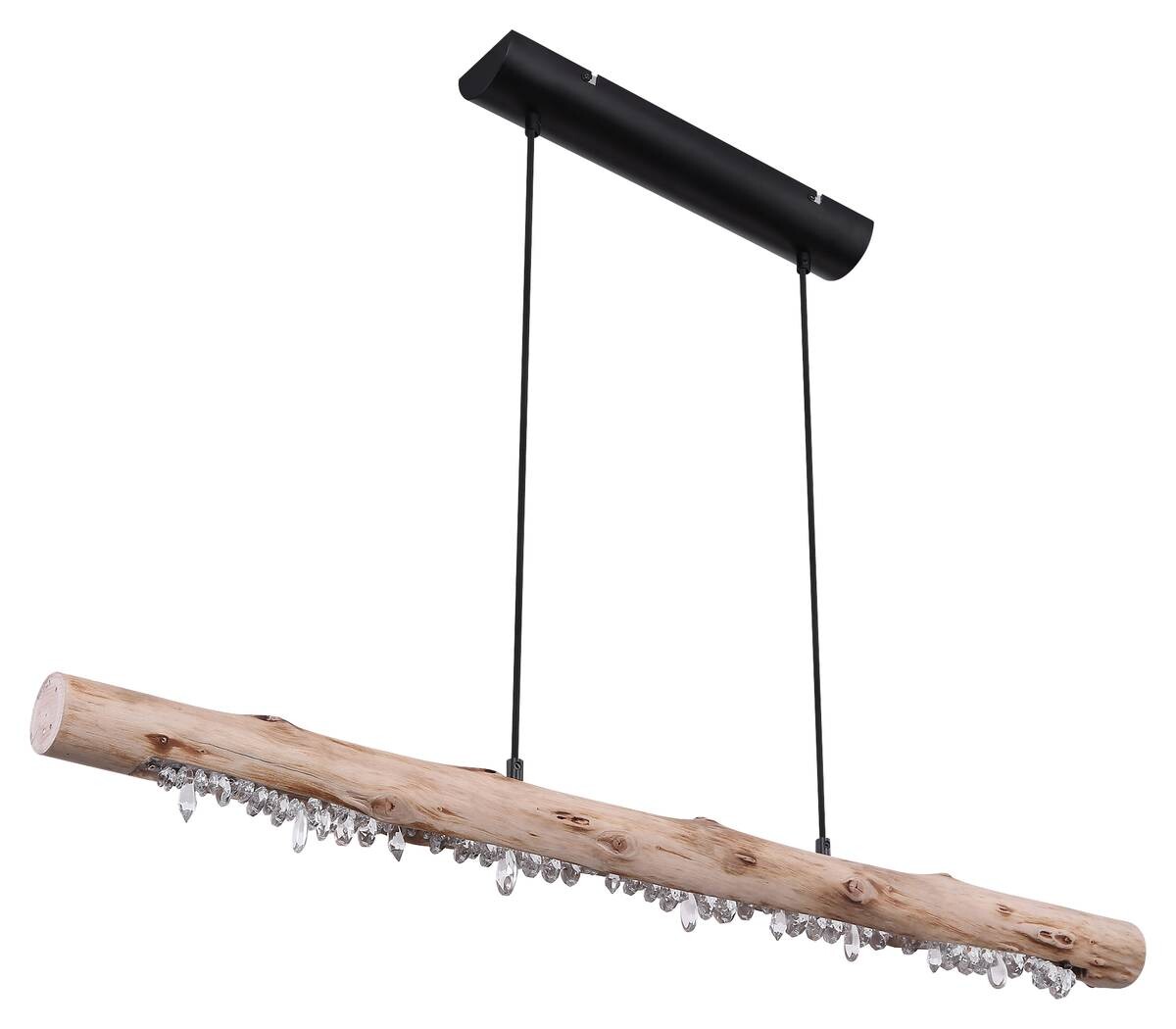 GLOBO Pendelleuchte FELICITAS 15354-15 natur schwarz Holz Metall B/H/T: ca. 100x150x8 cm