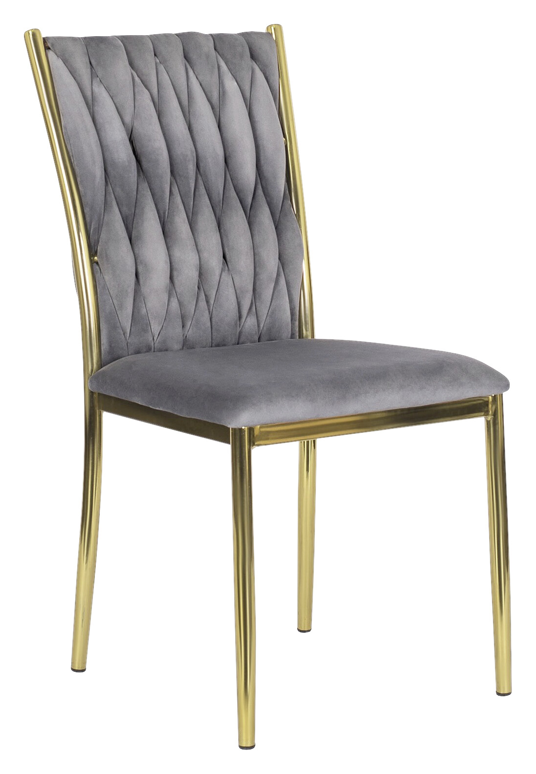 Stuhl DAN grau Velourstoff B/H/T: ca. 48x94x58 cm