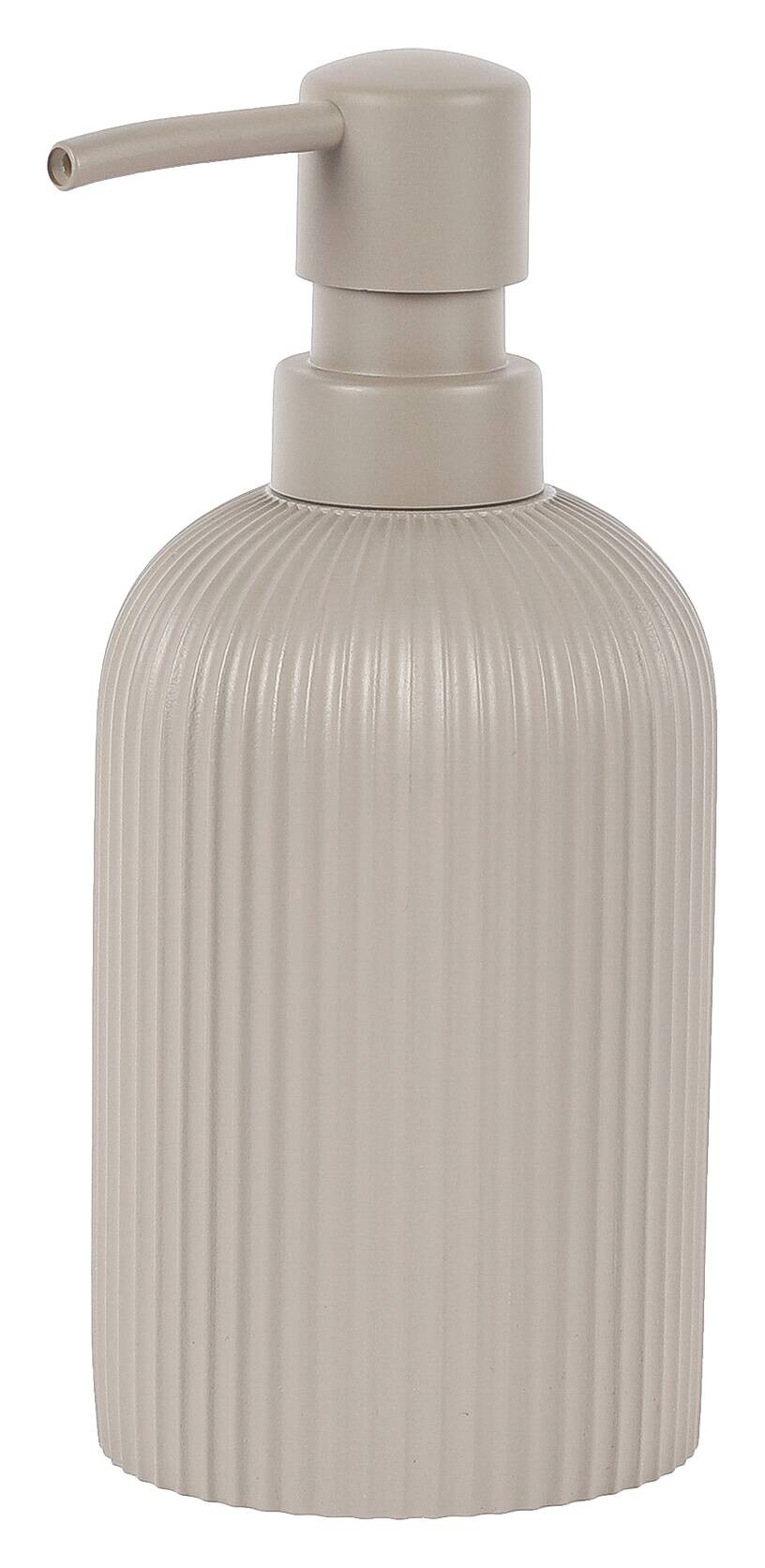 Seifenspender Samos sand Polyresin B/H: ca. 7,7x17,6 cm