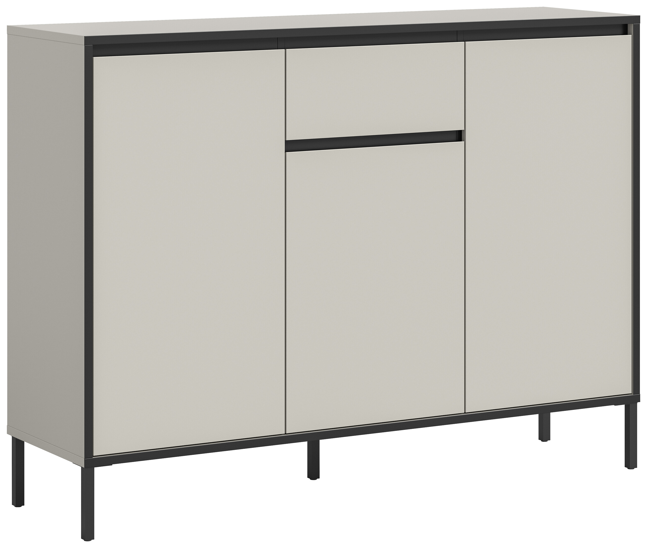 Kommode Tron Kaschmirgrau Nachbildung schwarz B/H/T: ca. 136x101x38 cm