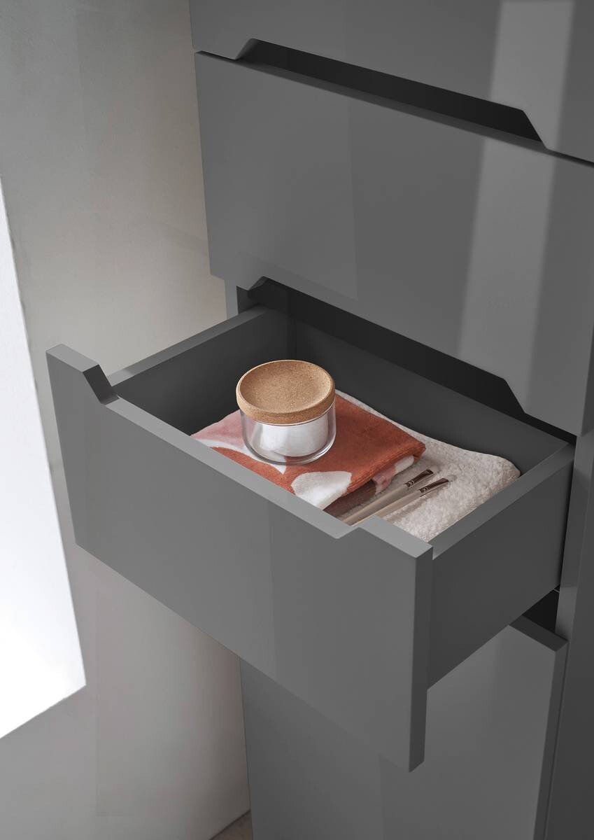 Hochschrank Ibiza anthrazit matt anthrazit Hochglanz B/H/T: ca. 40x190x30 cm