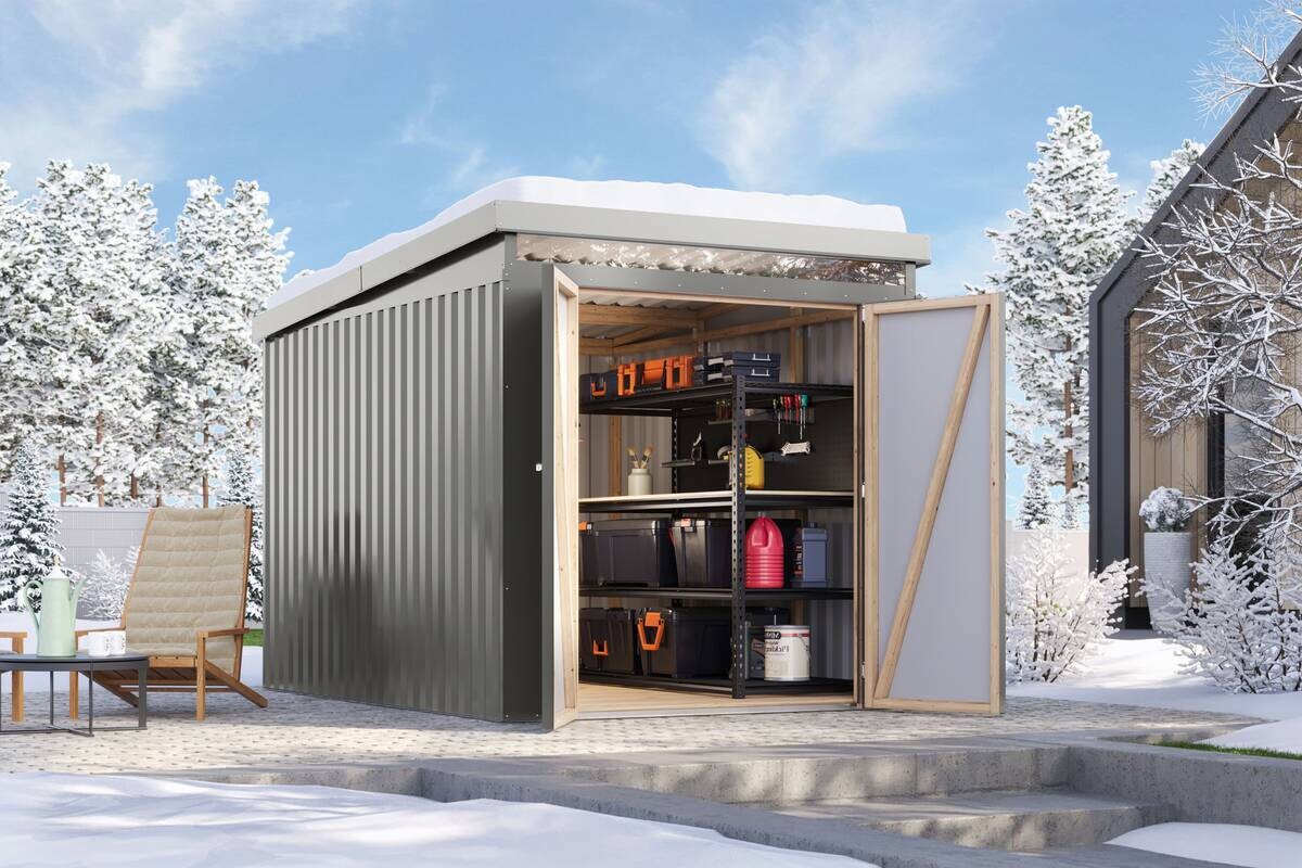 Karibu Gartenhaus IIndra 2,5 grau B/H/T: ca. 206x213x289 cm