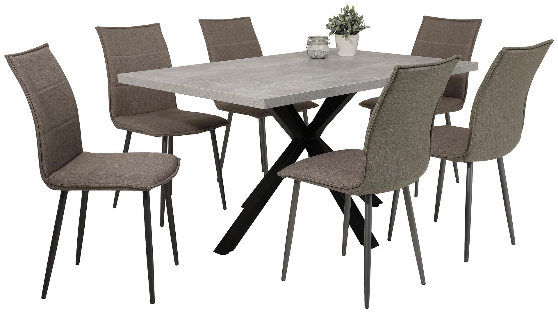 Esstisch CLEO I Beton Optik anthrazit B/H/T: ca. 140x76x90 cm