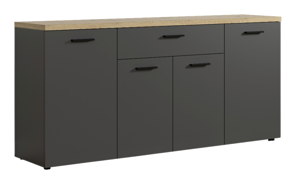 Sideboard Baggio Eiche Evoke Coast Nachbildung anthrazit B/H/T: ca. 180x85x42 cm