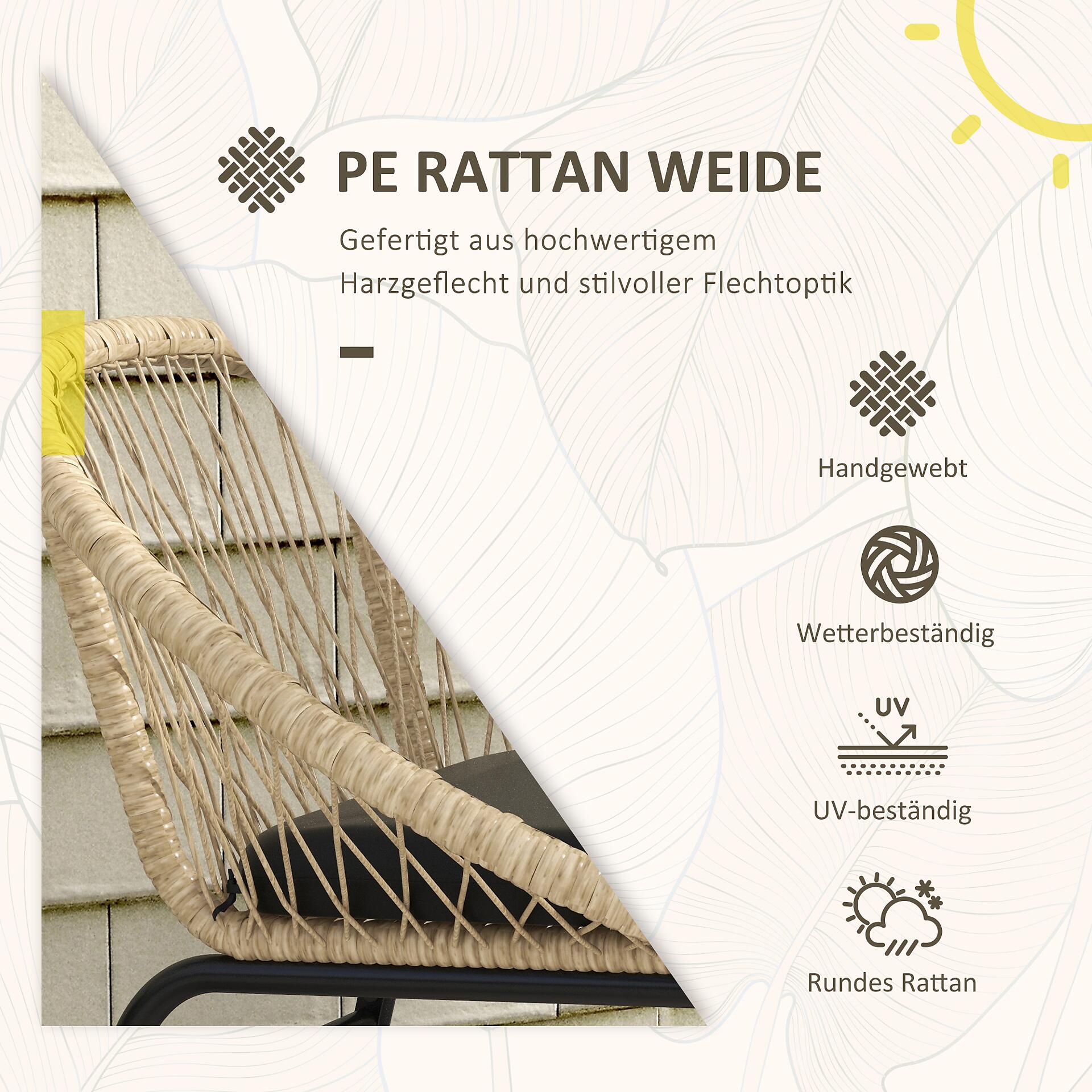 Outsunny Sitzgruppe gelb Polyester B/H/L: ca. 63x70x73 cm