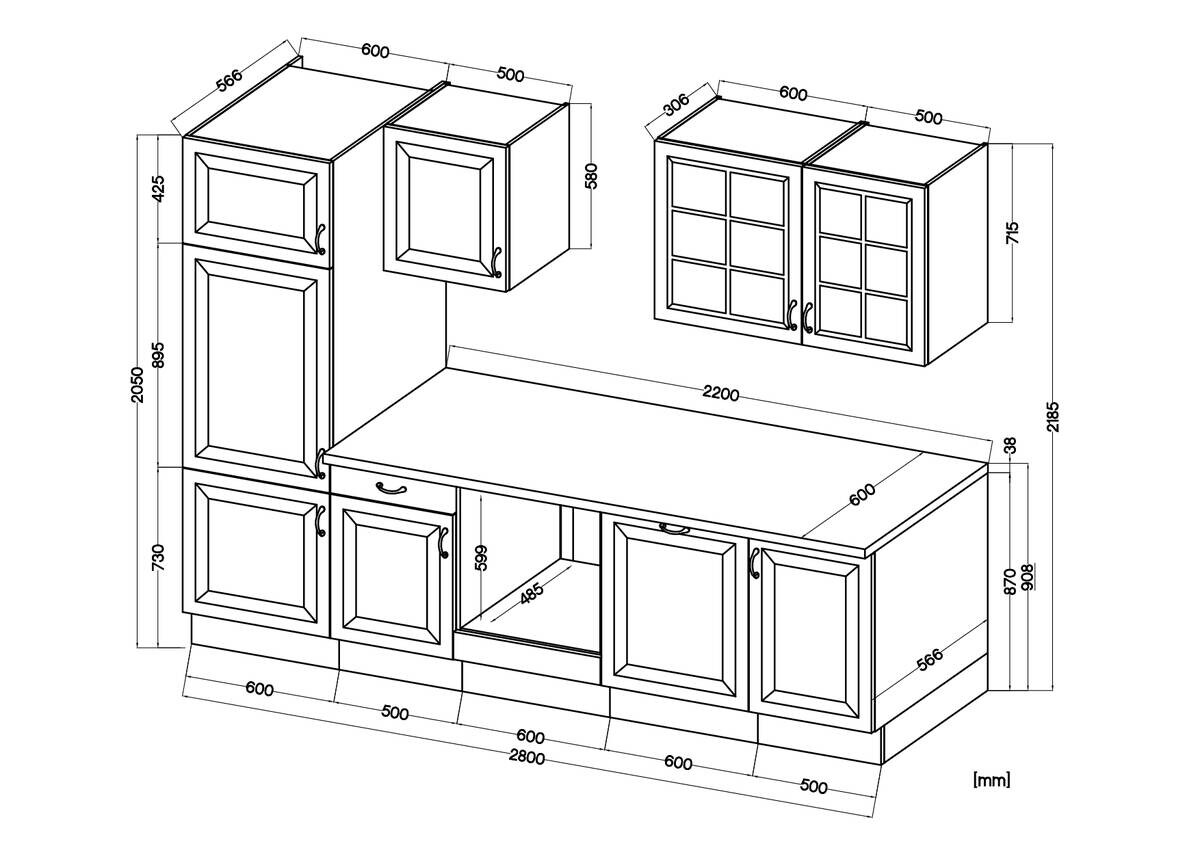 Küchenblock Stina weiß B/H/T: ca. 280x219x60 cm