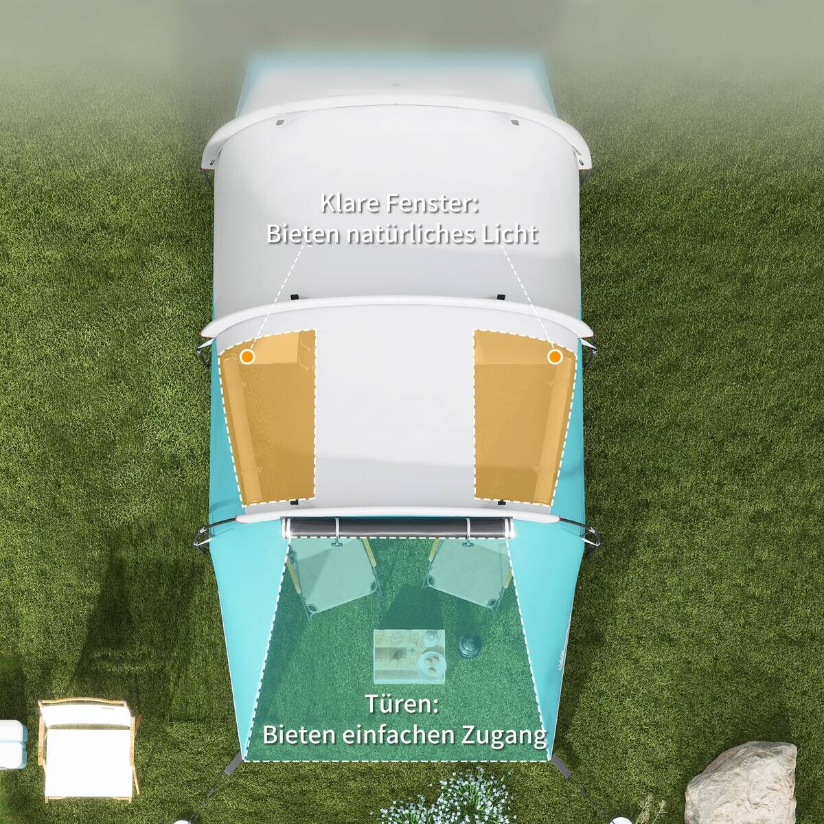 Outsunny Campingzelt B/H/L: ca. 260x190x460 cm