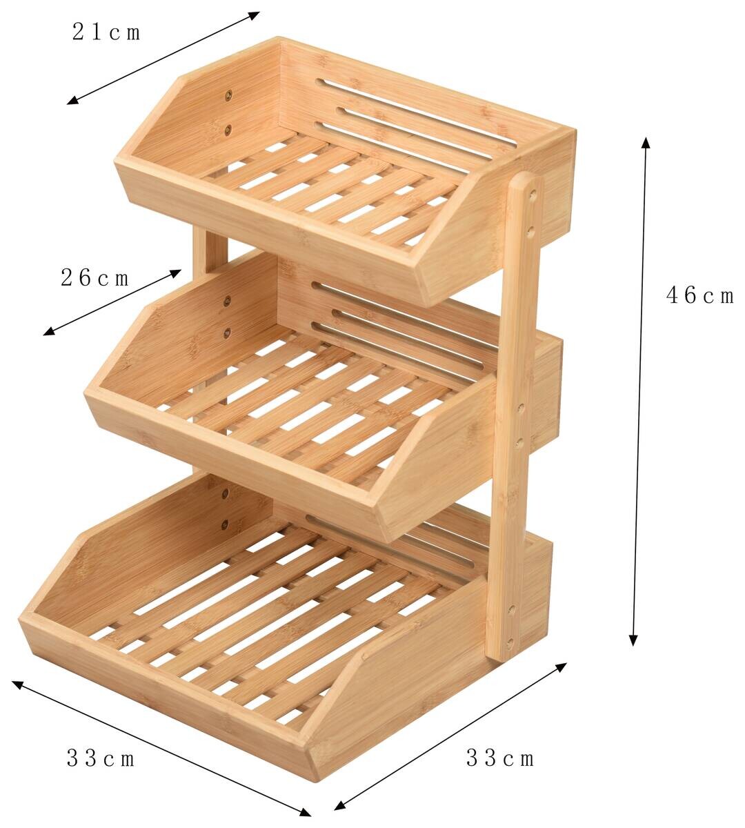 POCOline Etagere natur Bambus B/H/L: ca. 35x20x37,5 cm