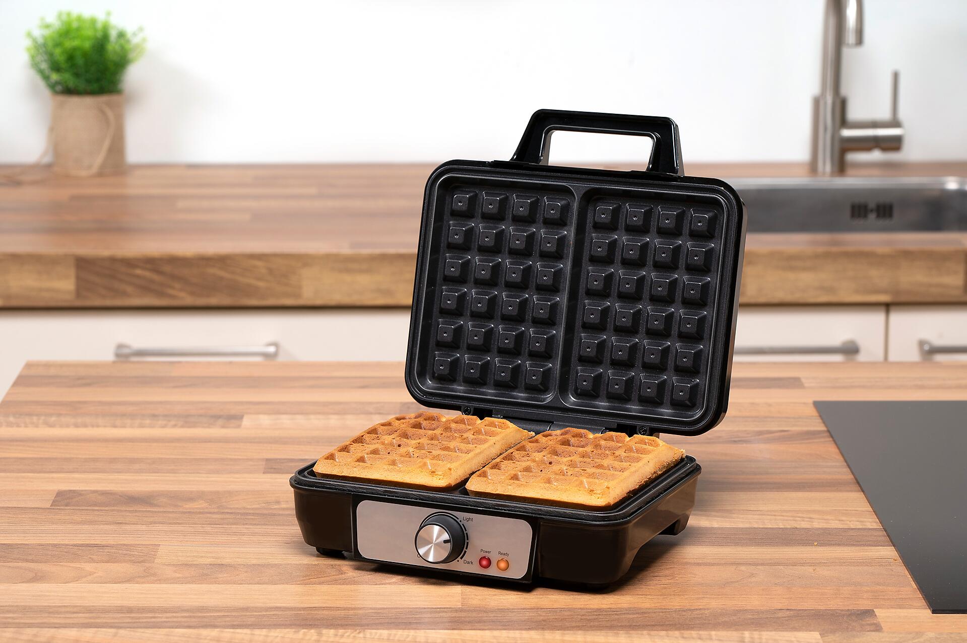 alpina Waffelautomat schwarz Alu B/H/L: ca. 24x10x24 cm