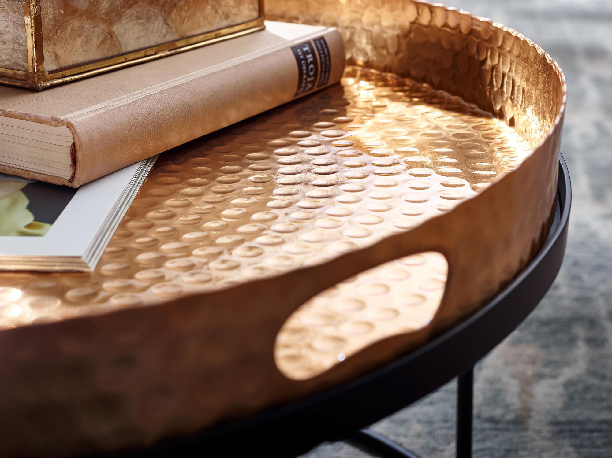 Wohnling Couchtisch 2er-Set. schwarz gold B/H/T: ca. 56x33x56 cm