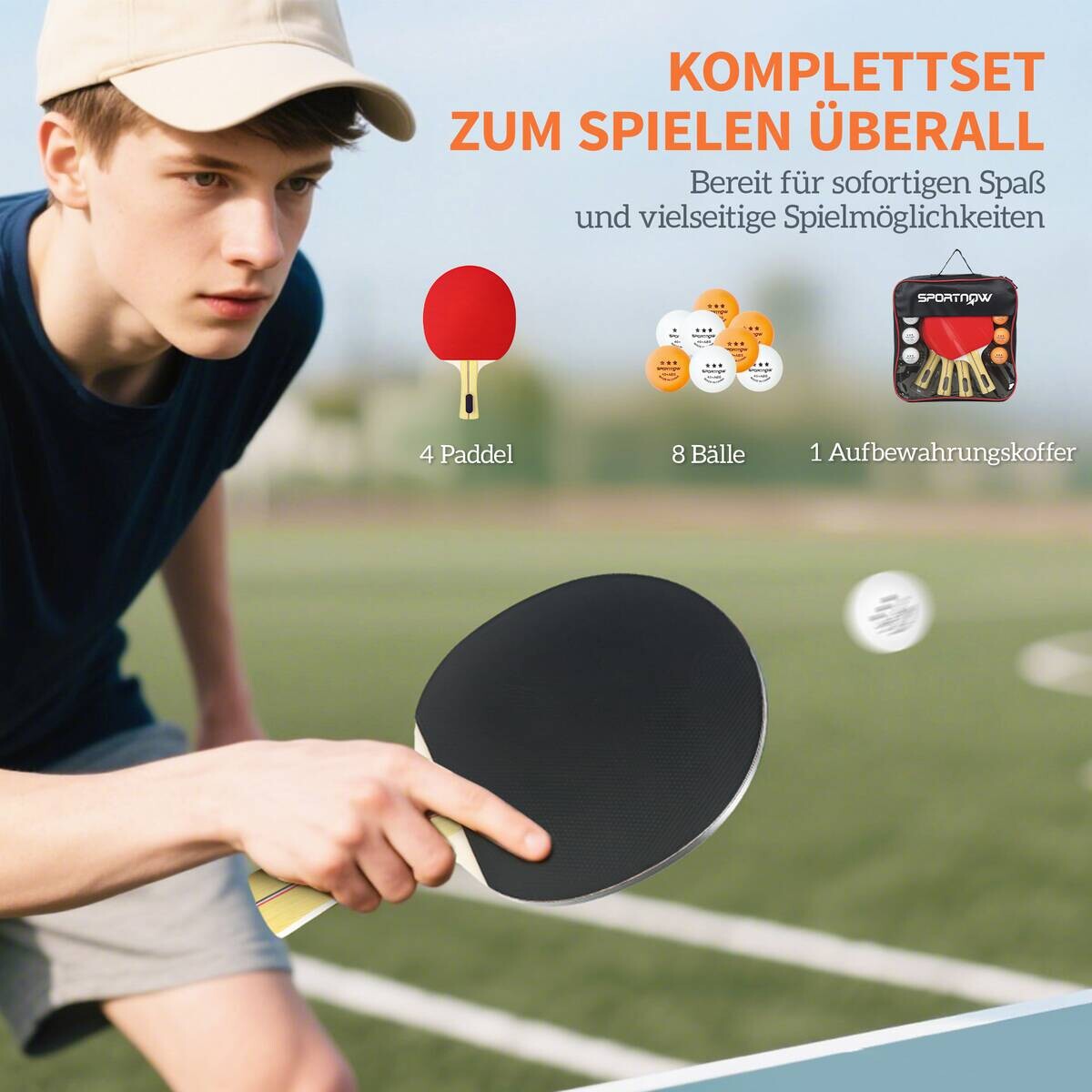 SPORTNOW Tischtennisschläger B/H/L: ca. 15,2x1x25,8 cm