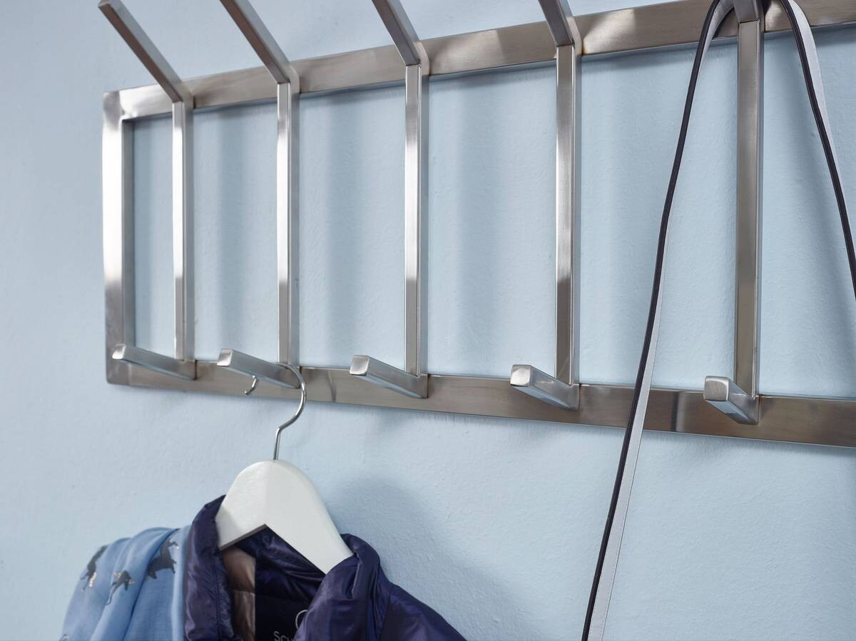 Garderobe Stahl poliert B/H/T: ca. 65x30x10 cm