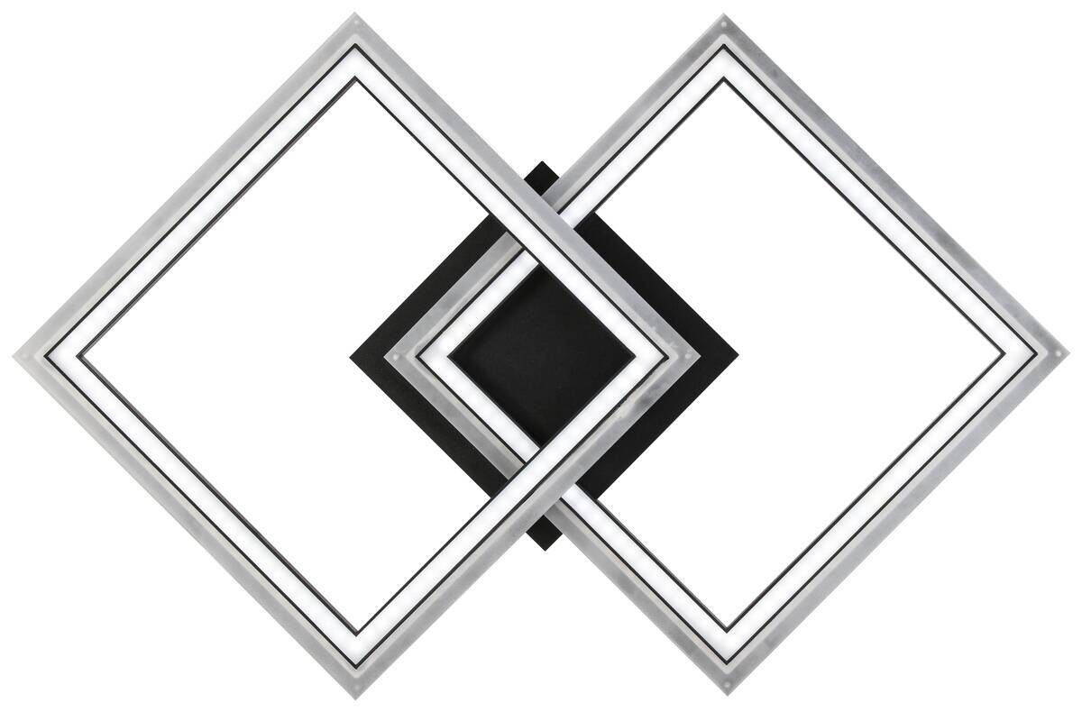 Nolo Deckenleuchte Christina schwarz Metall Kunststoff B/H/L: ca. 35x6,5x57 cm