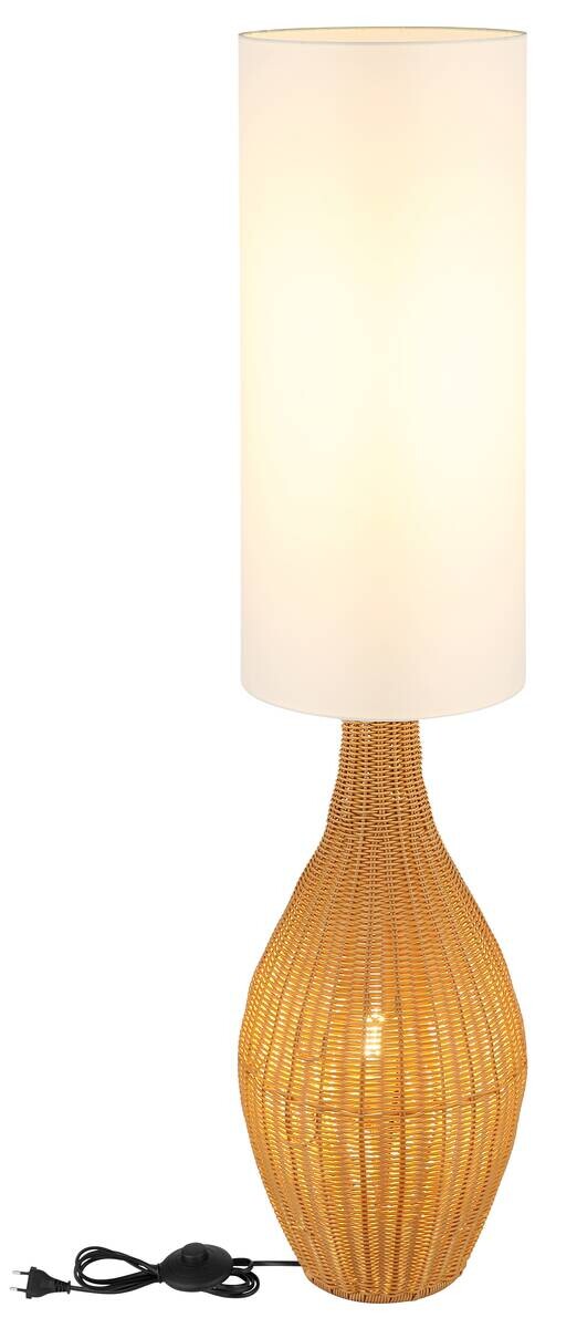 GLOBO Stehleuchte ANKO 40970243 weiß braun Textil Kunststoff H/D: ca. 125x27 cm 2 Brennstellen