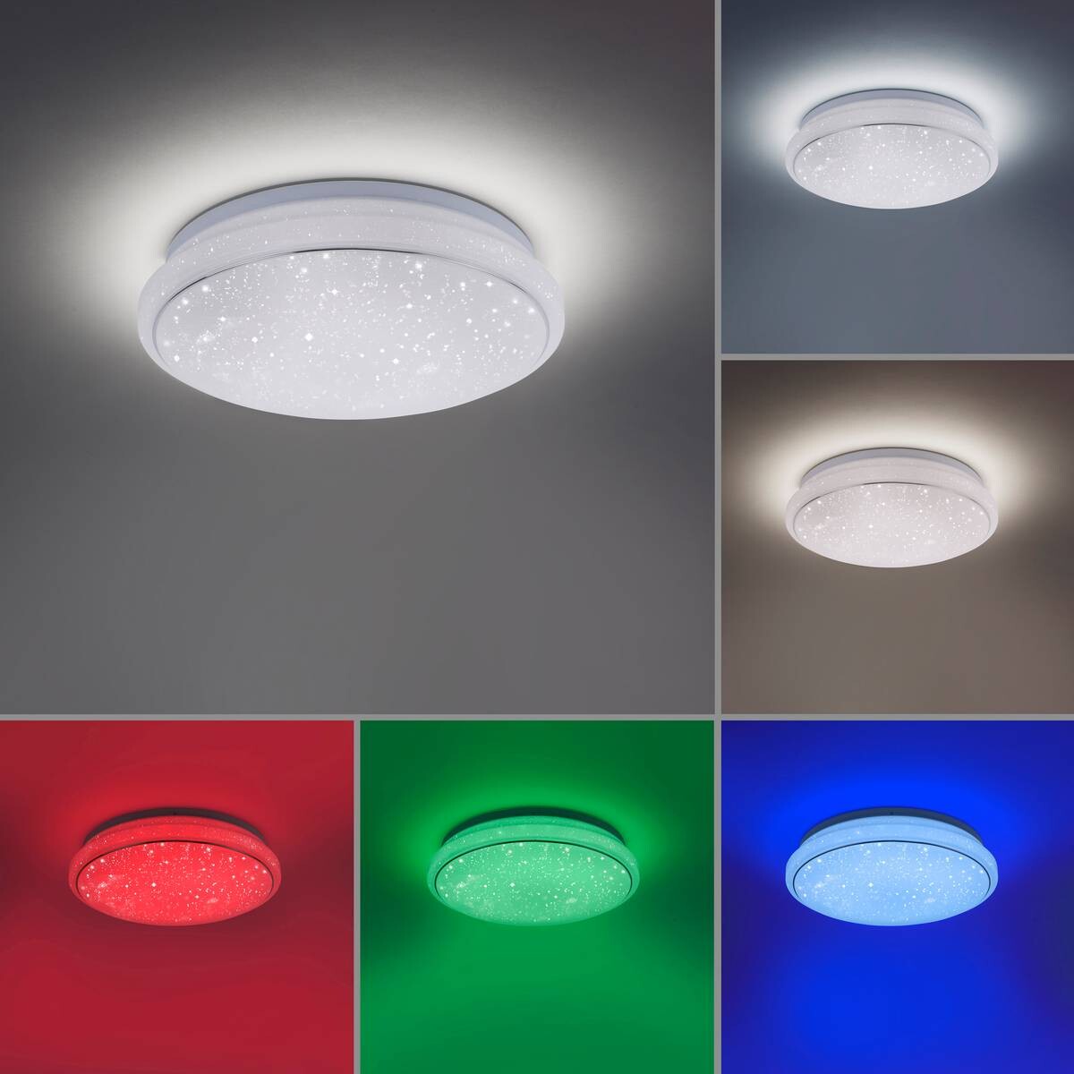 Just Light LED-Deckenleuchte JUPI 14742-16 weiß Kunststoff H/D: ca. 8,5x35 cm 1 Brennstellen