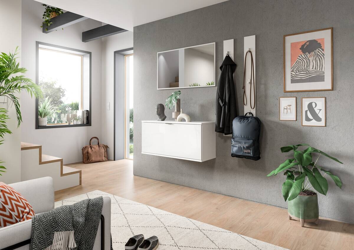 Garderobe PROJEKT X weiß weiß Hochglanz B/H/T: ca. 130x191x37 cm