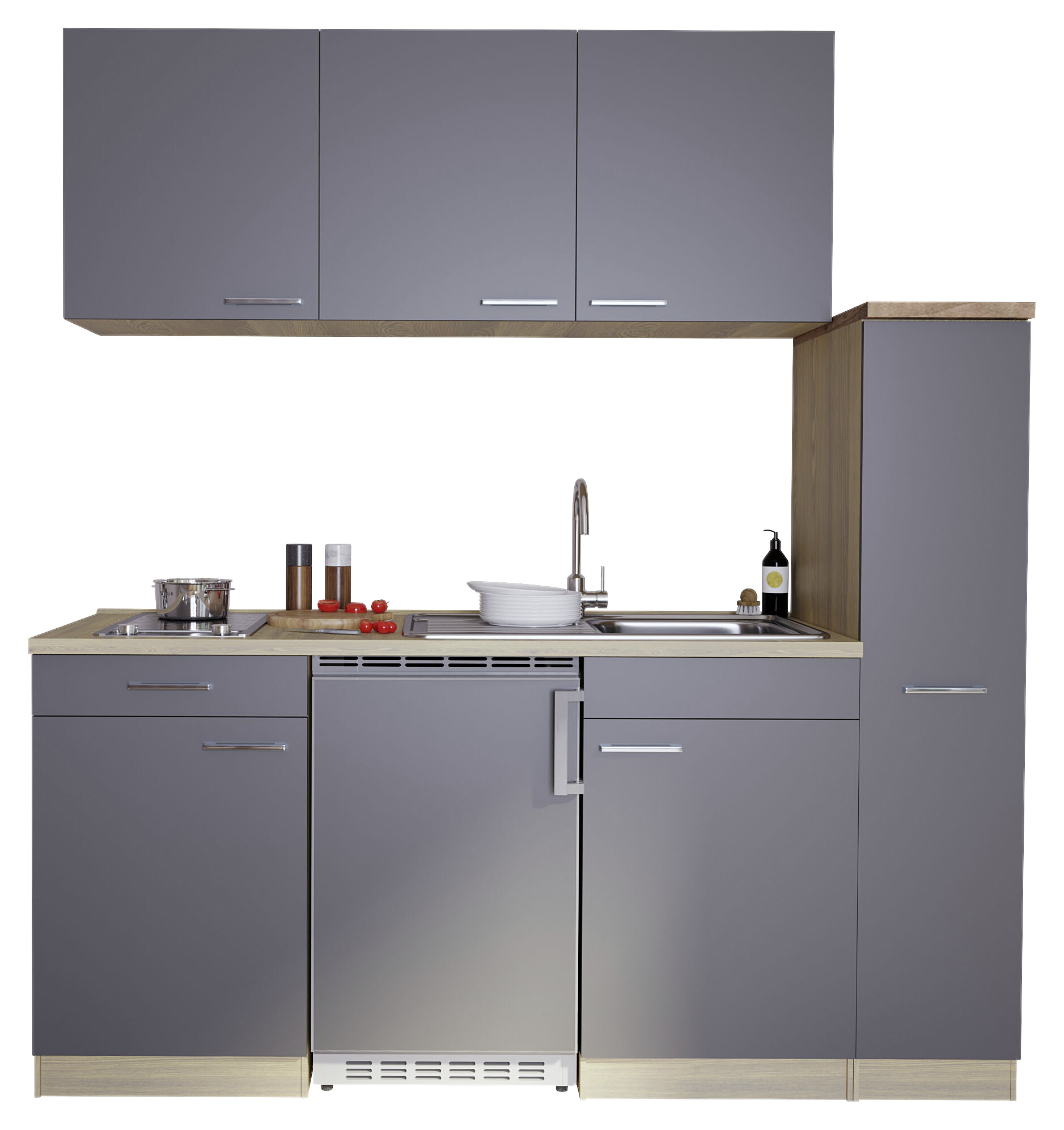 Respekta Küchenblock Economy Eiche Sägerau Nachbildung B/H/T: ca. 180x200x60 cm