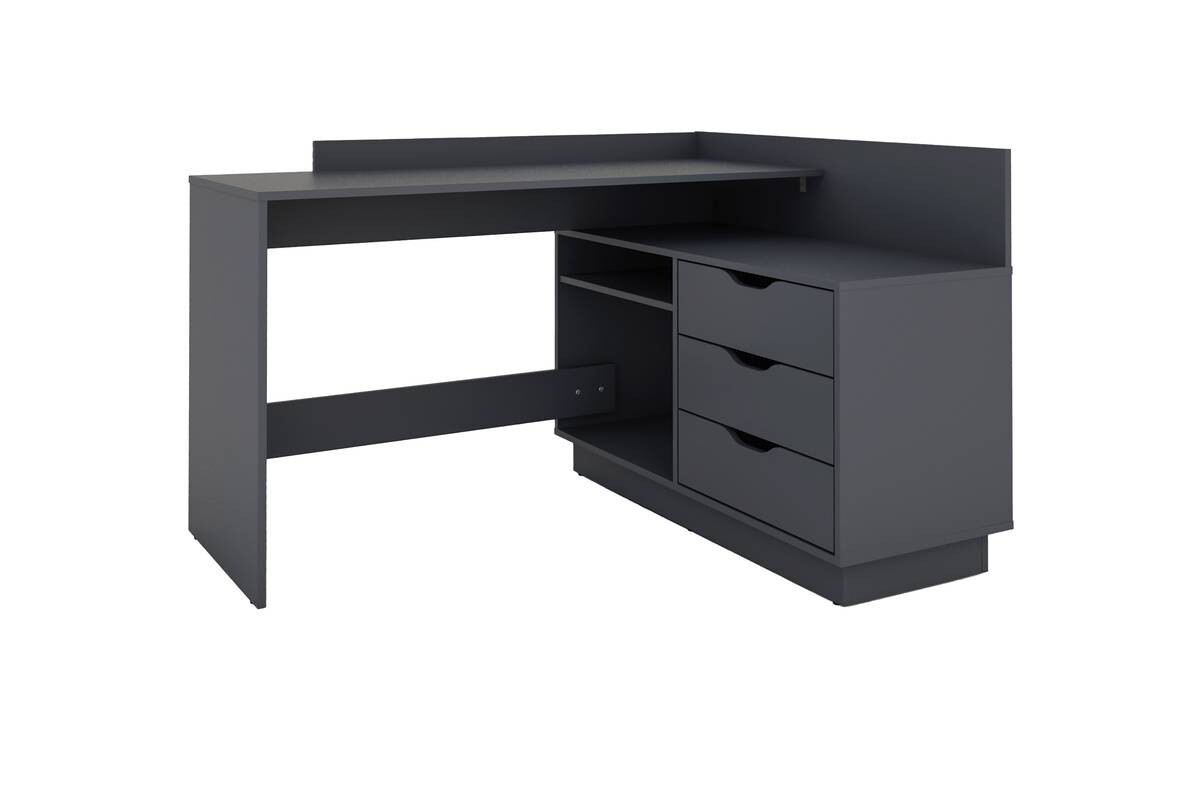 Eckschreibtisch BELFAST anthrazit B/H/T: ca. 129x83,5x105 cm