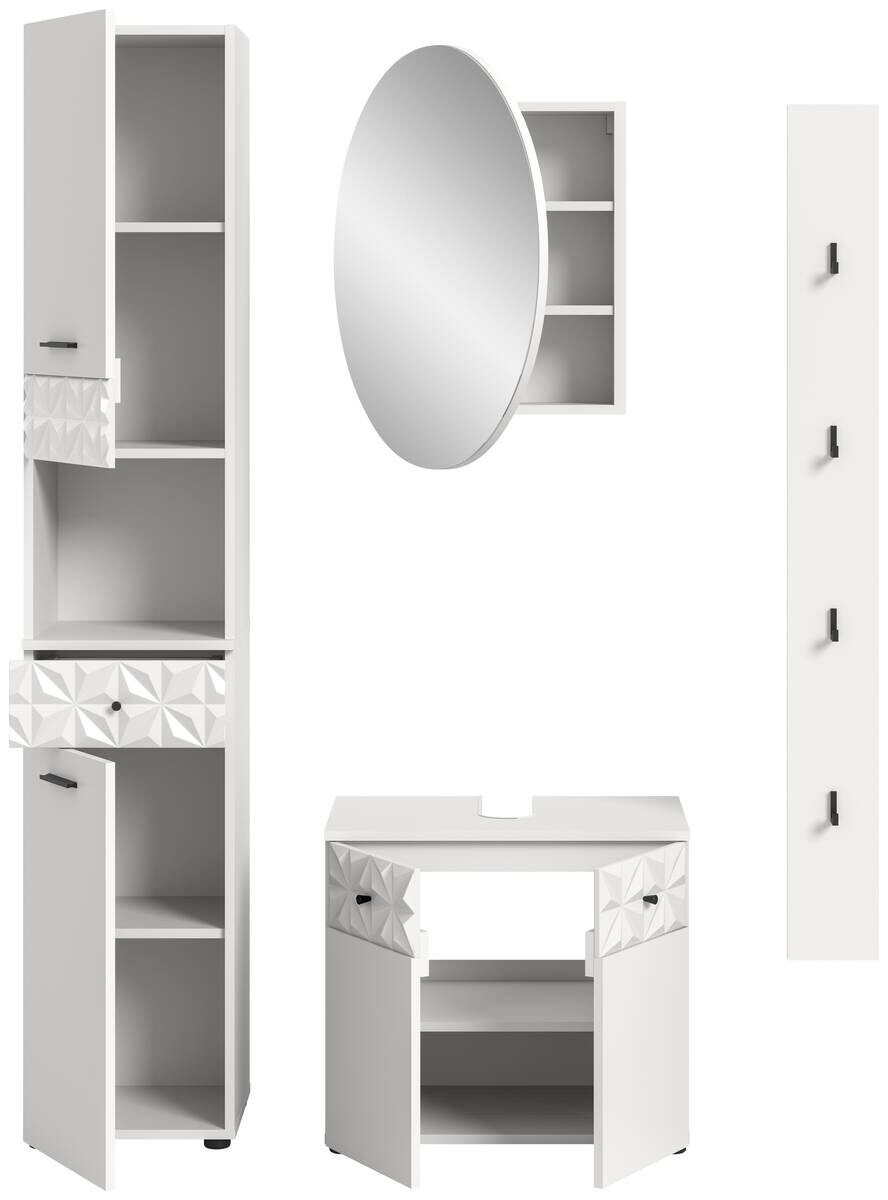 Badezimmer-Set Prisma weiß B/H/T: ca. 141x187x37 cm