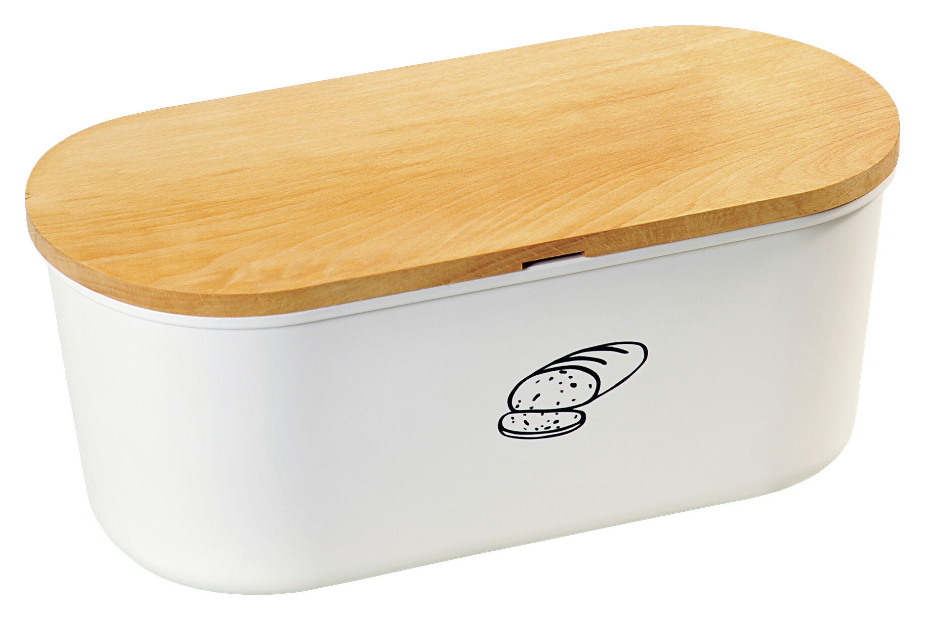 Kesper Brotkasten mit Schneidbrett weiß Holz B/H/L: ca. 18x14x33,5 cm
