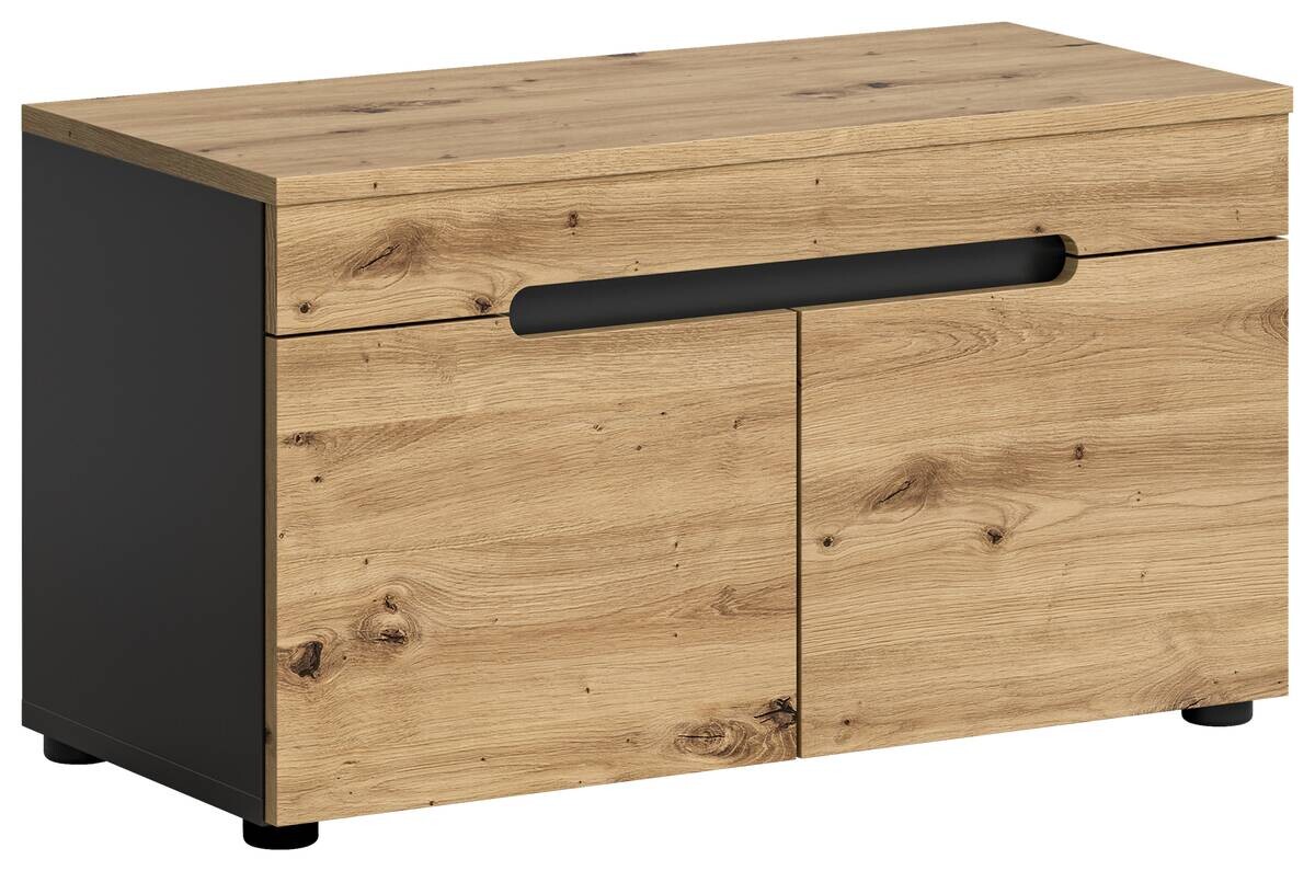 Sitzbank CANU edles Basaltgrau Nachbildung Eiche Artisan Nachbildung B/H/T: ca. 80x45x37 cm