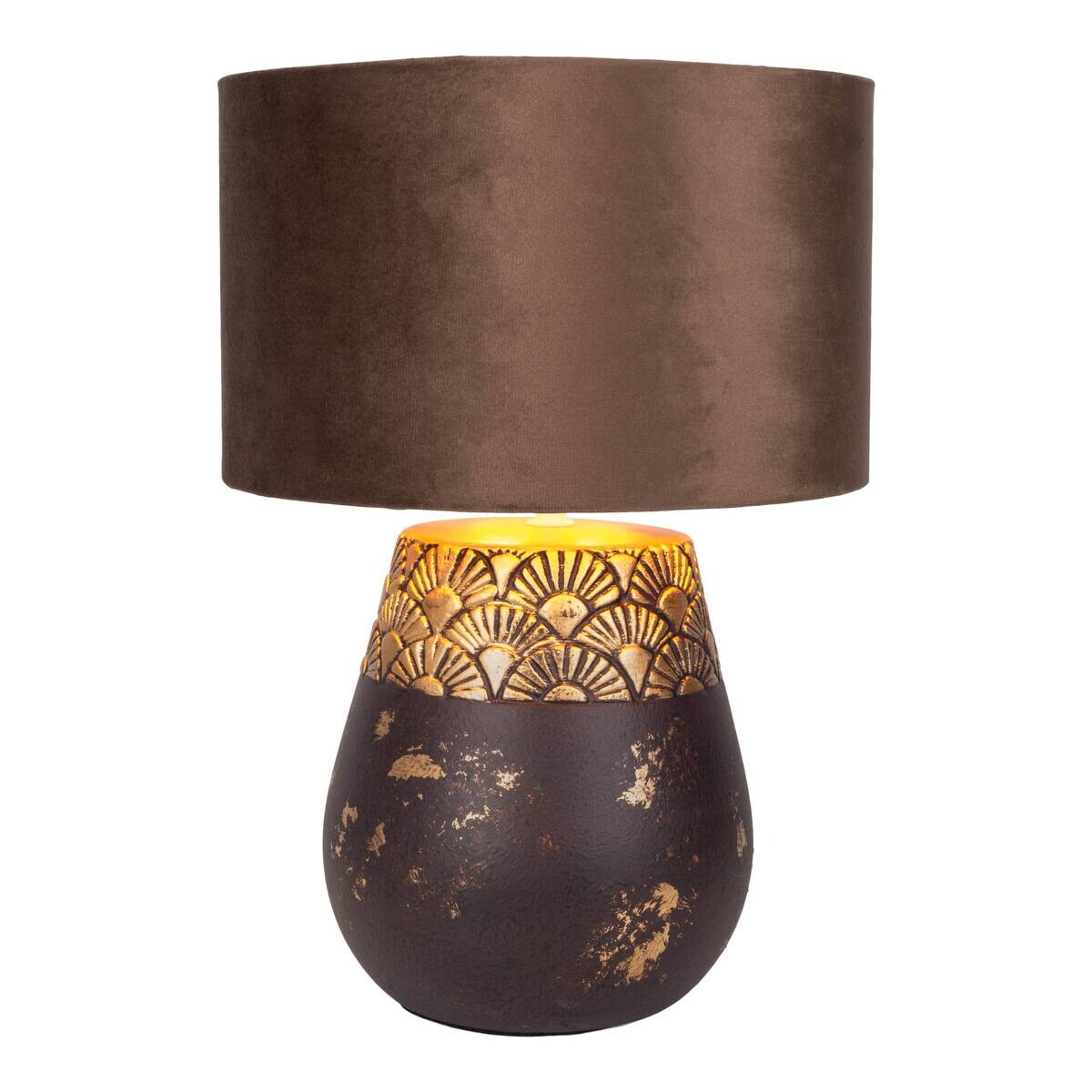 Näve Leuchten Tischleuchte tabak Keramik B/H/T/D: ca. 26x39x26x26 cm E27 1 Brennstellen