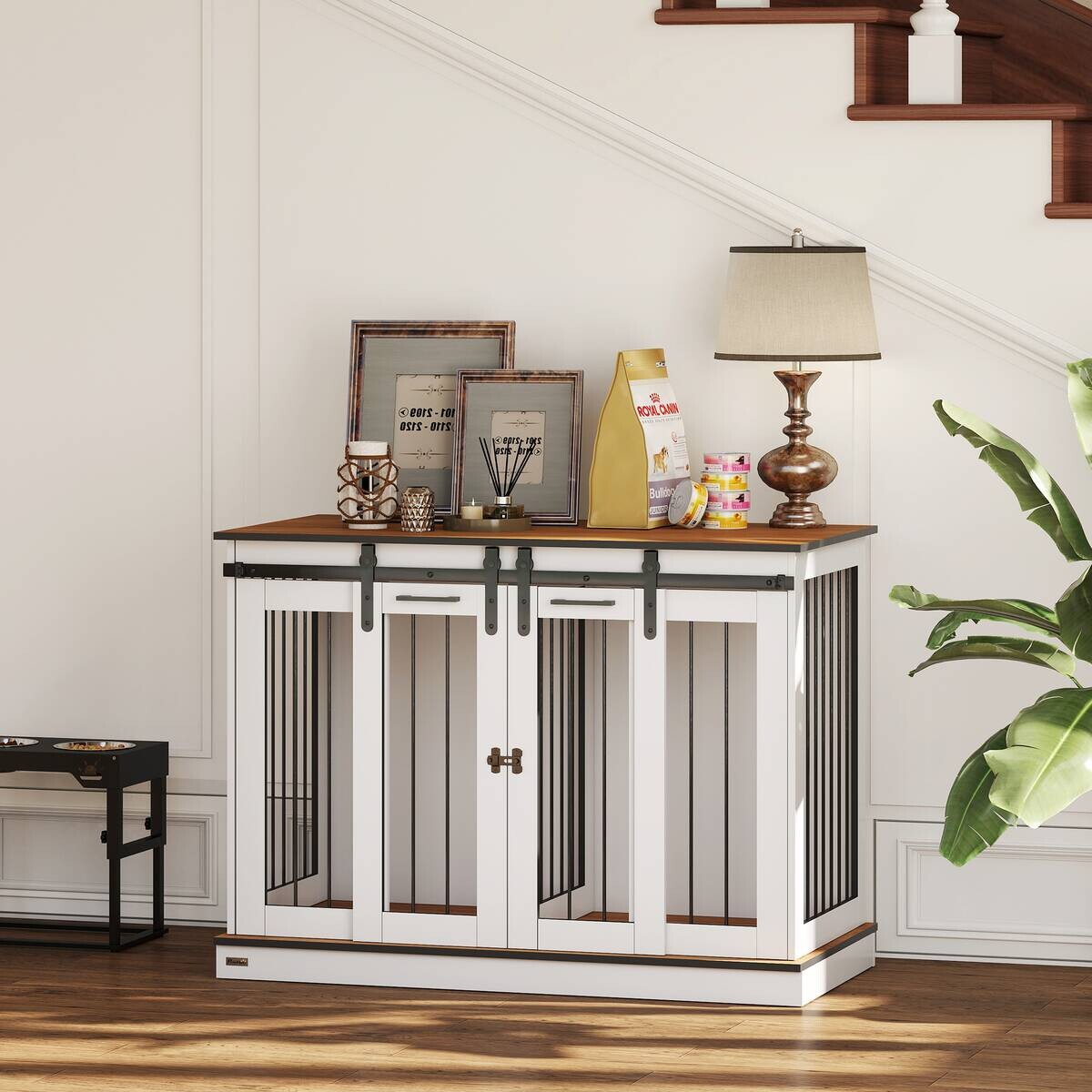 PawHut Hundekäfig weiß Stahl B/H/L: ca. 60x88,5x120 cm