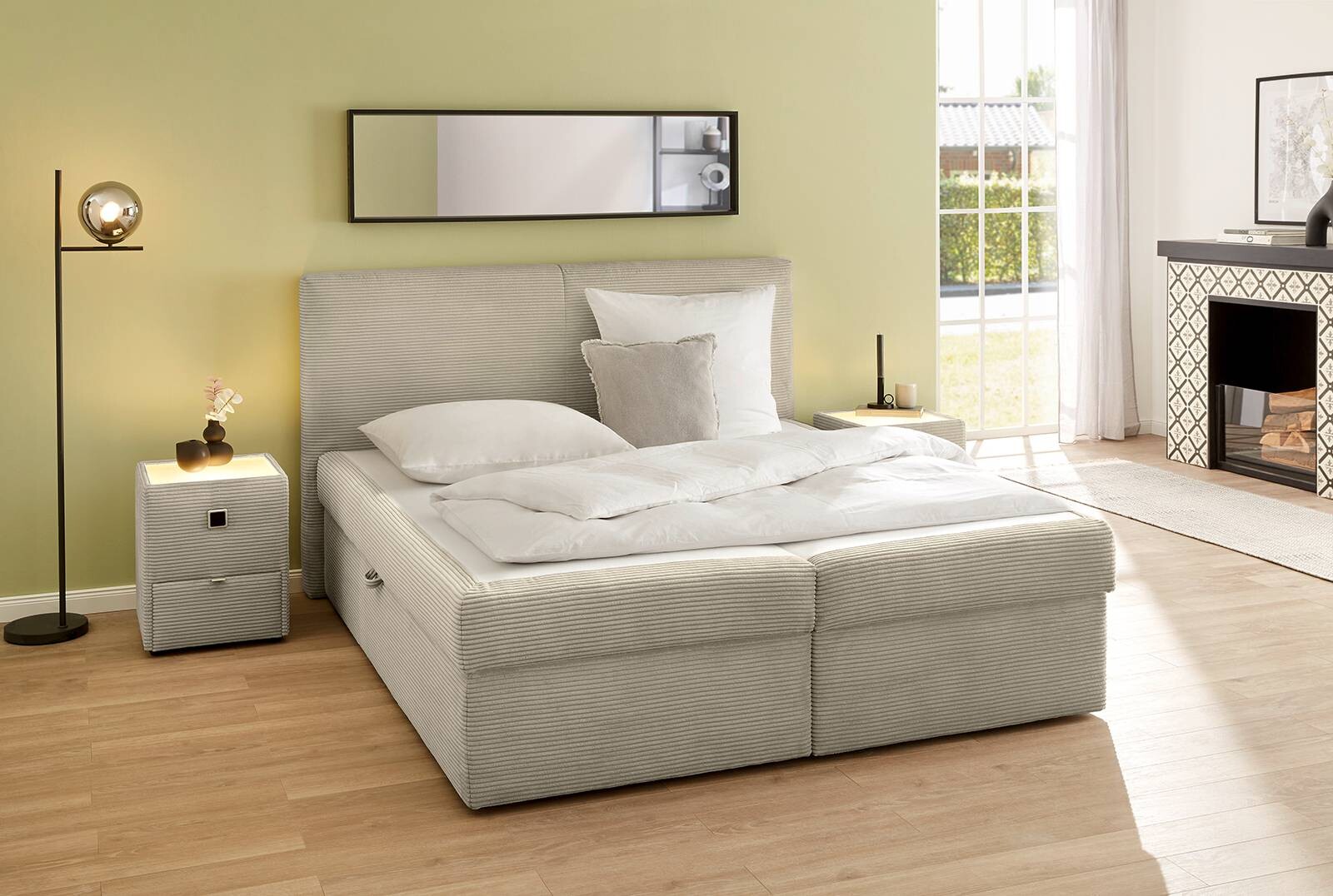 Boxbett  Greige Liegefläche B/L: ca. 180x200 cm