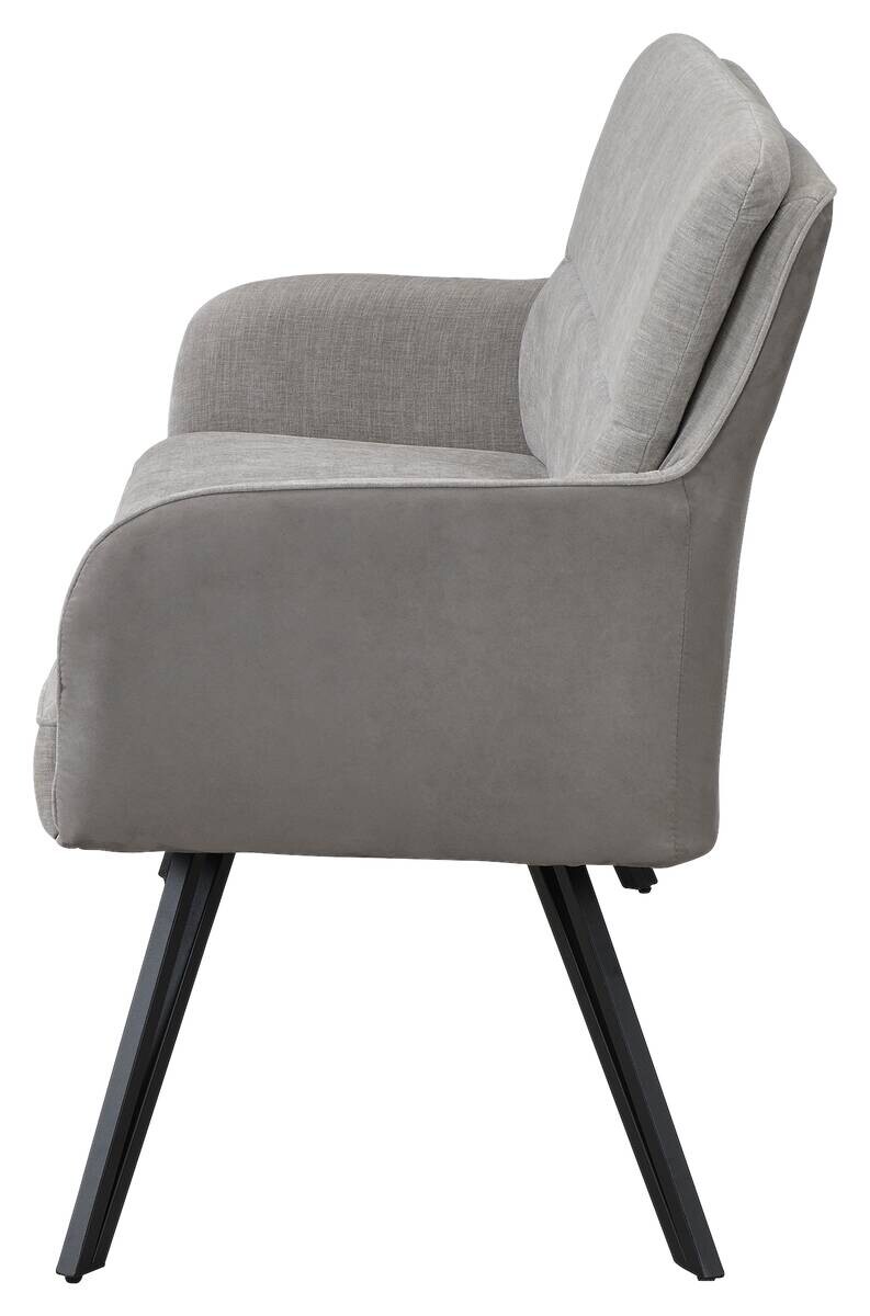 Sitzbank TINO schwarz grau Metall Microfaser B/H/T: ca. 140x94x67 cm