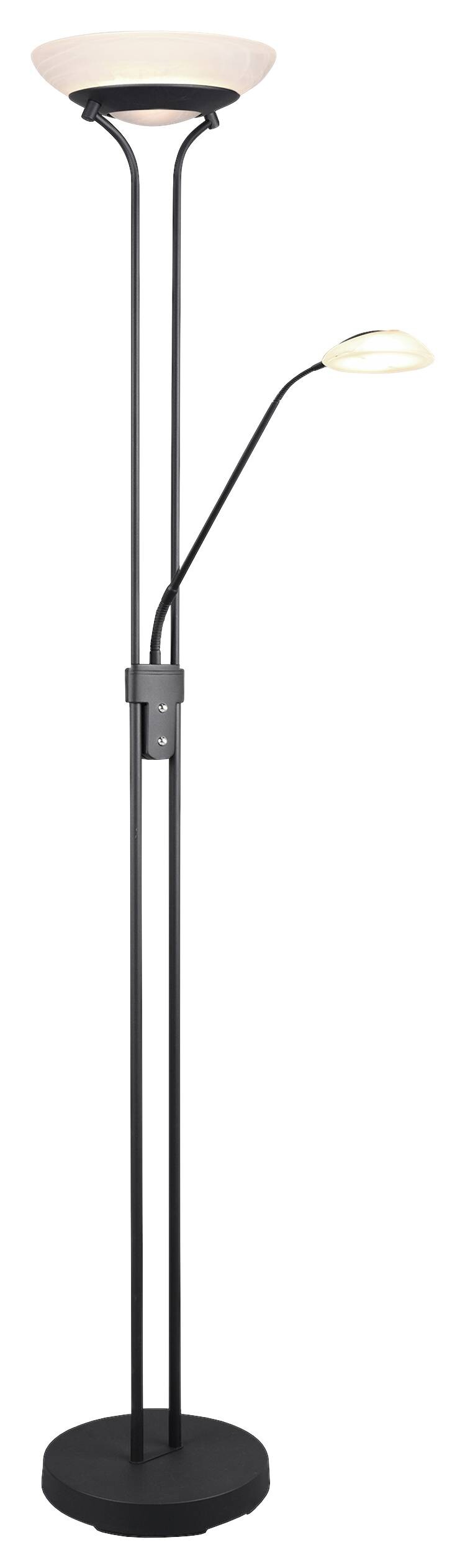 Reality Stehleuchte Orson mattschwarz weiß Metall Glas H/D: ca. 180x32 cm