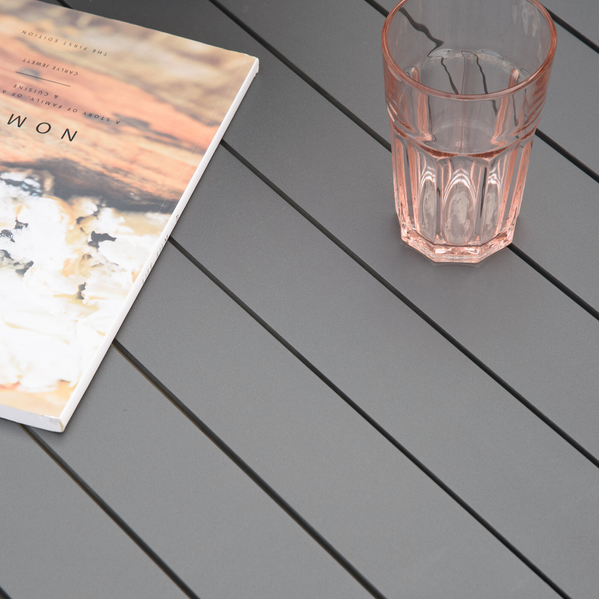 Outsunny Gartensitzgruppe grau Aluminium B/H/L: ca. 93x73x175 cm