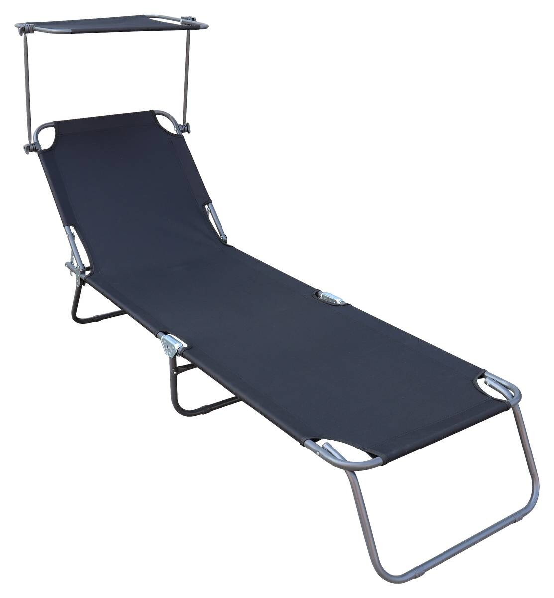 VCM Sonnenliege anthrazit Polyester-Mischgewebe B/H/L: ca. 55x34x190 cm