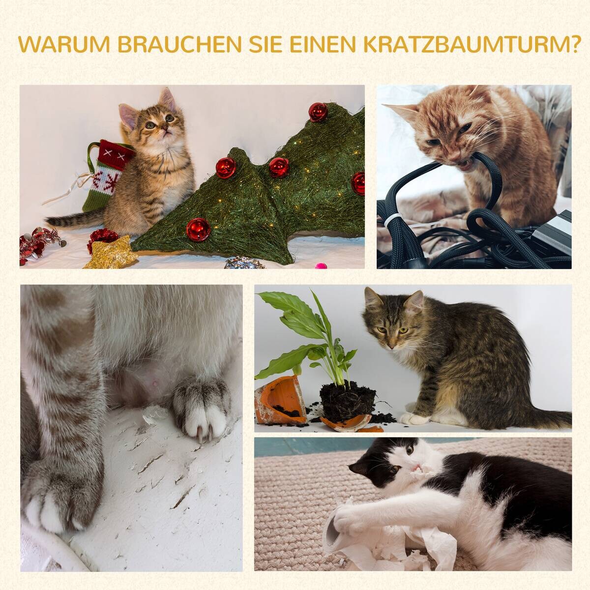 PawHut Katzen-Zubehör grau Edelstahl B/H/L: ca. 40x40x132 cm