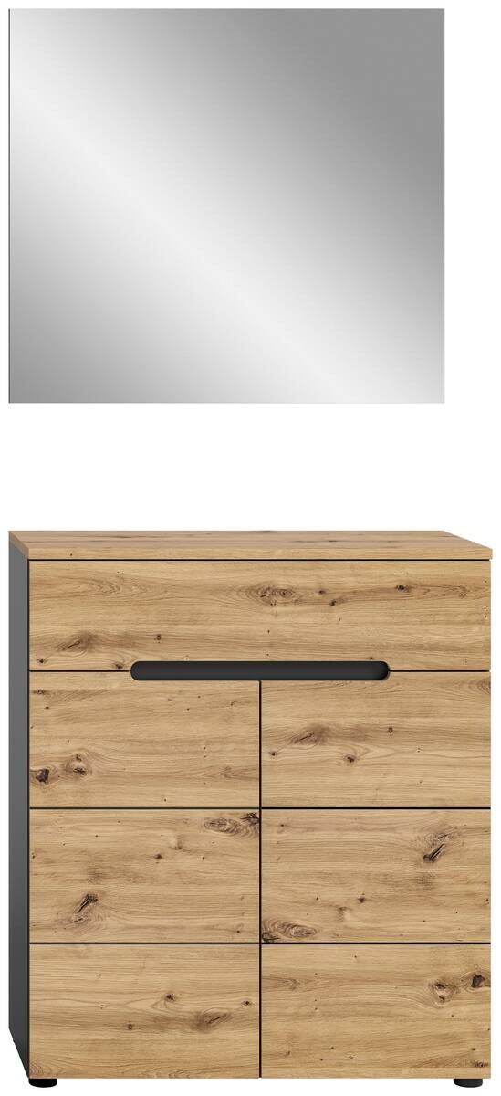 Garderobe CANU edles Basaltgrau Nachbildung Eiche Artisan Nachbildung B/H/T: ca. 80x190x37 cm