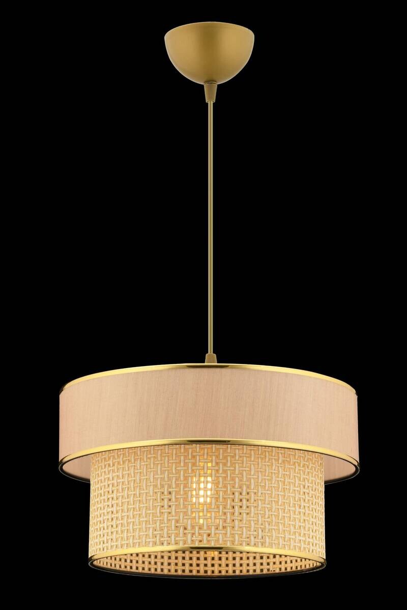 Opviq Pendelleuchte Ero Hazeran beige kamel Baumwolle B/H/T/L/D: ca. 30x65x30x30x30 cm E27 1 Brennstellen