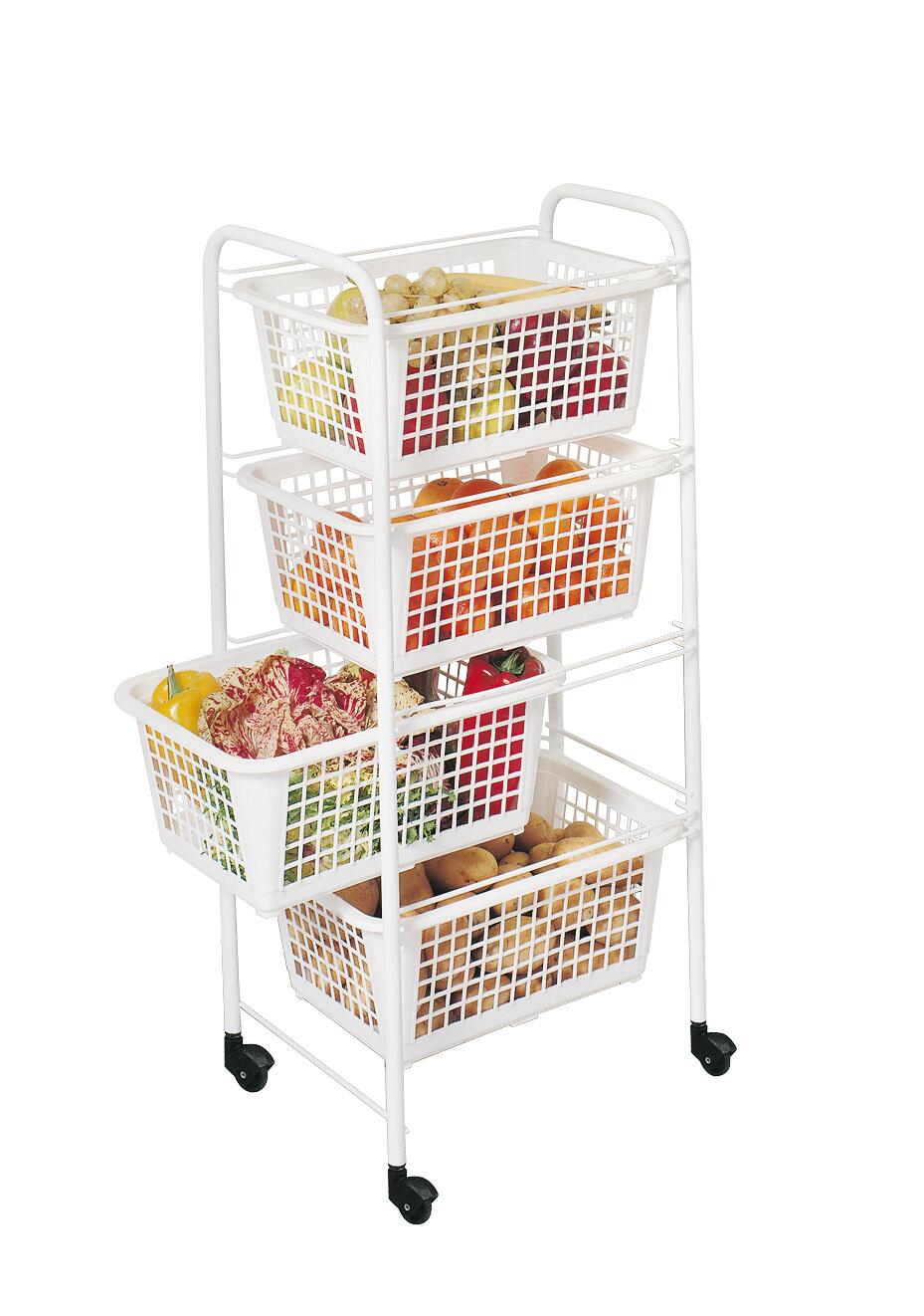 Metaltex Allzweckwagen weiß Stahlrohr B/H/L: ca. 38x83x30 cm