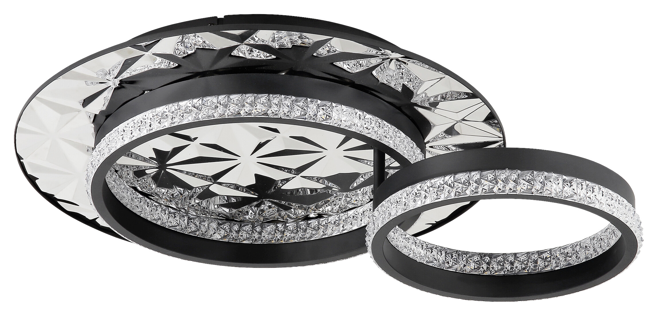 POCOline LED-Deckenleuchte Biagio schwarz Chrom Metall Acryl B/H/L: ca. 40x14x50 cm