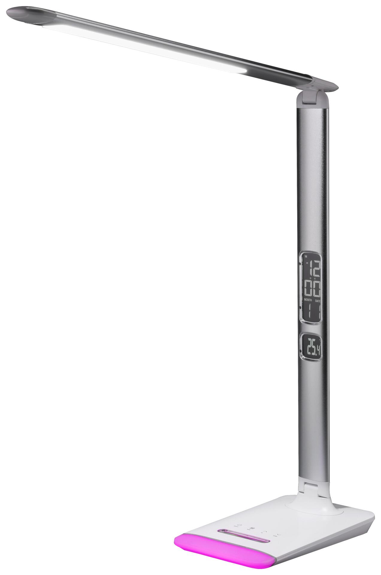 POCOline Schreibtischleuchte Apollo silber weiß Kunststoff H: ca. 52 cm