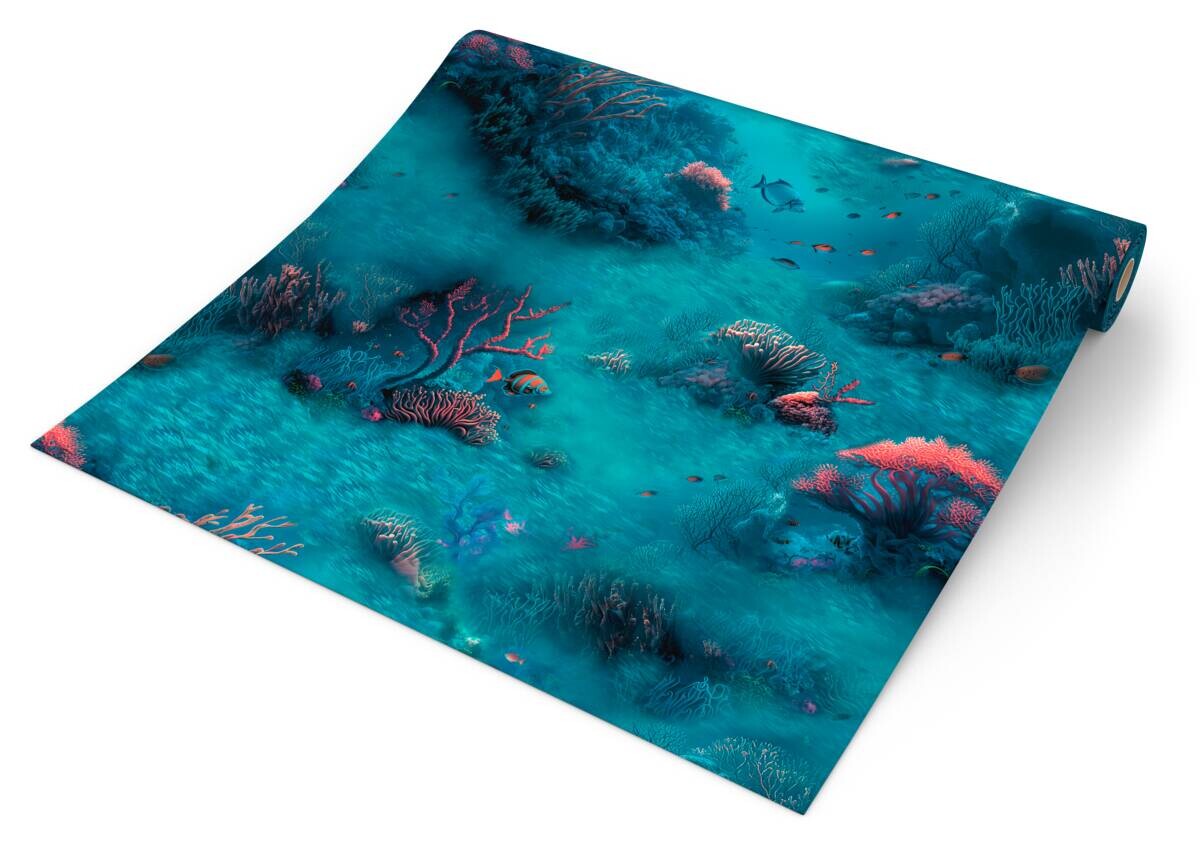 UGEPA Papiertapete blau bunt B/L: ca. 53x1005 cm