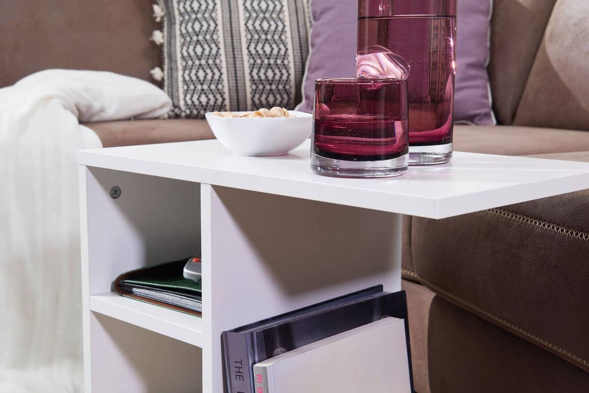 Beistelltisch weiß Holzwerkstoff